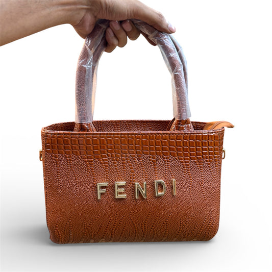 Glossy pattern leather handbag