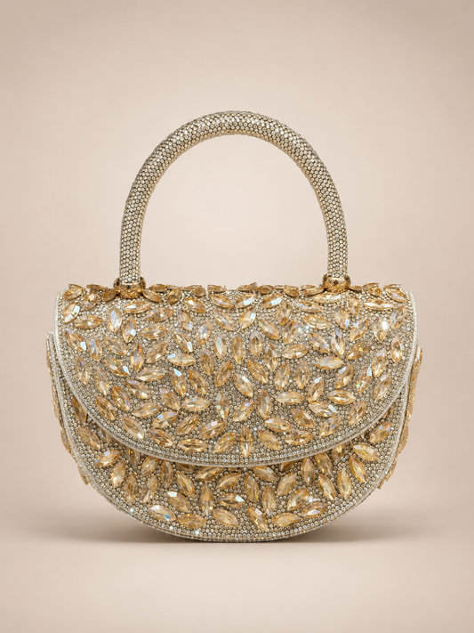 Exclusive bridal handbag full body gorgeous stone worked | GLITZY