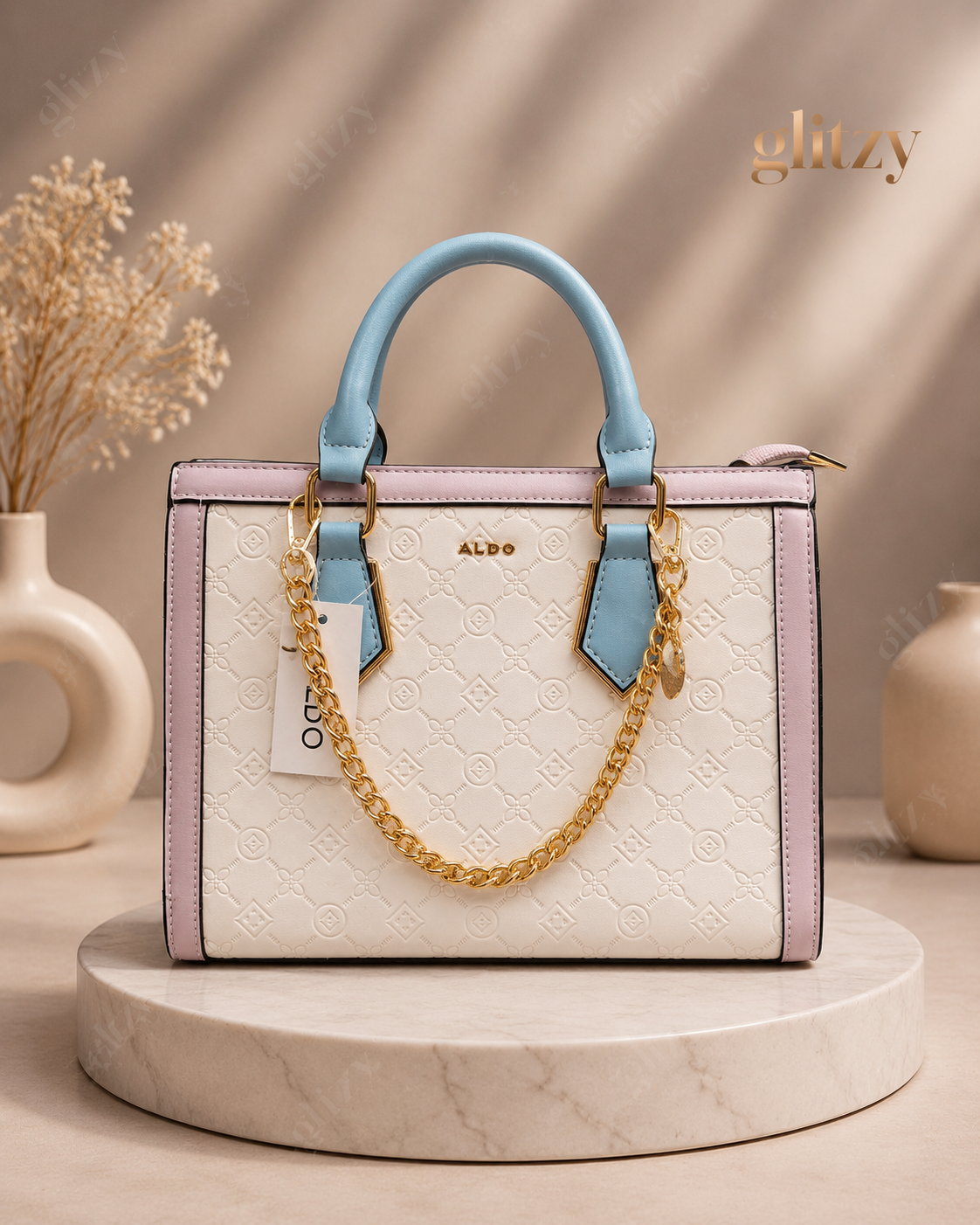 Fashionable trendy Handbag with long strap | ALDO white Lavender