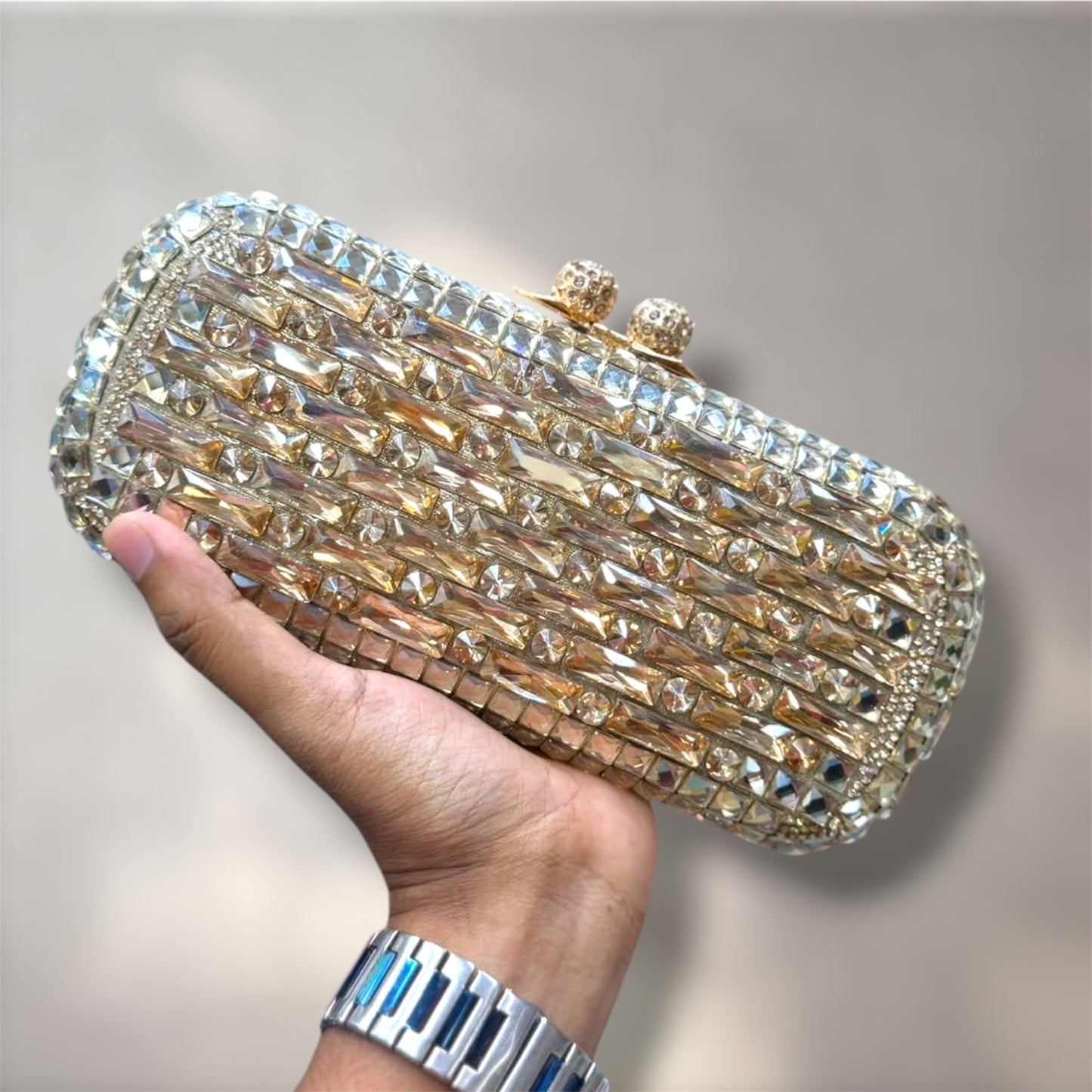 Exclusive shiny stone premium party clutch | glitzy