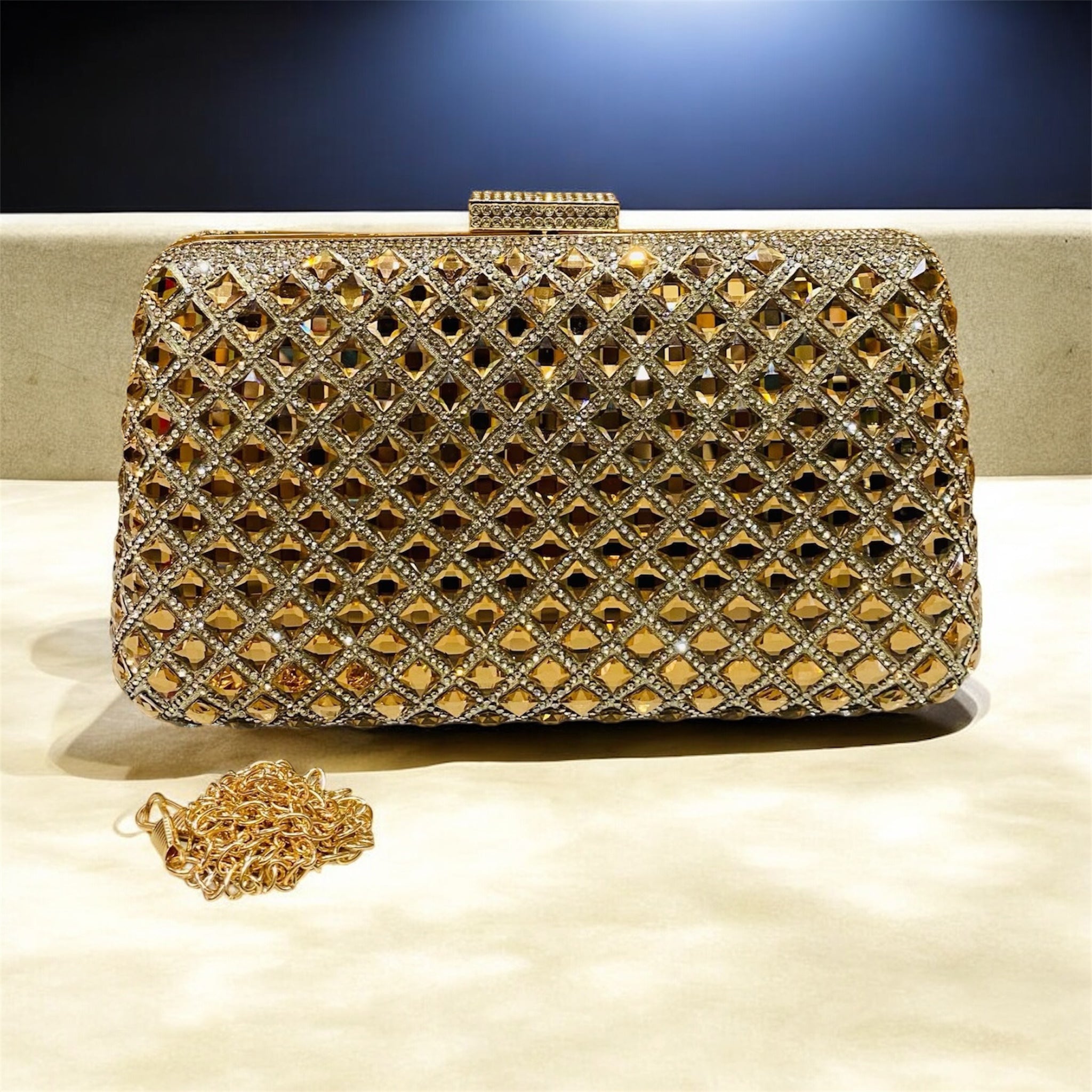 Gorgeous all over stone design party bridal purse