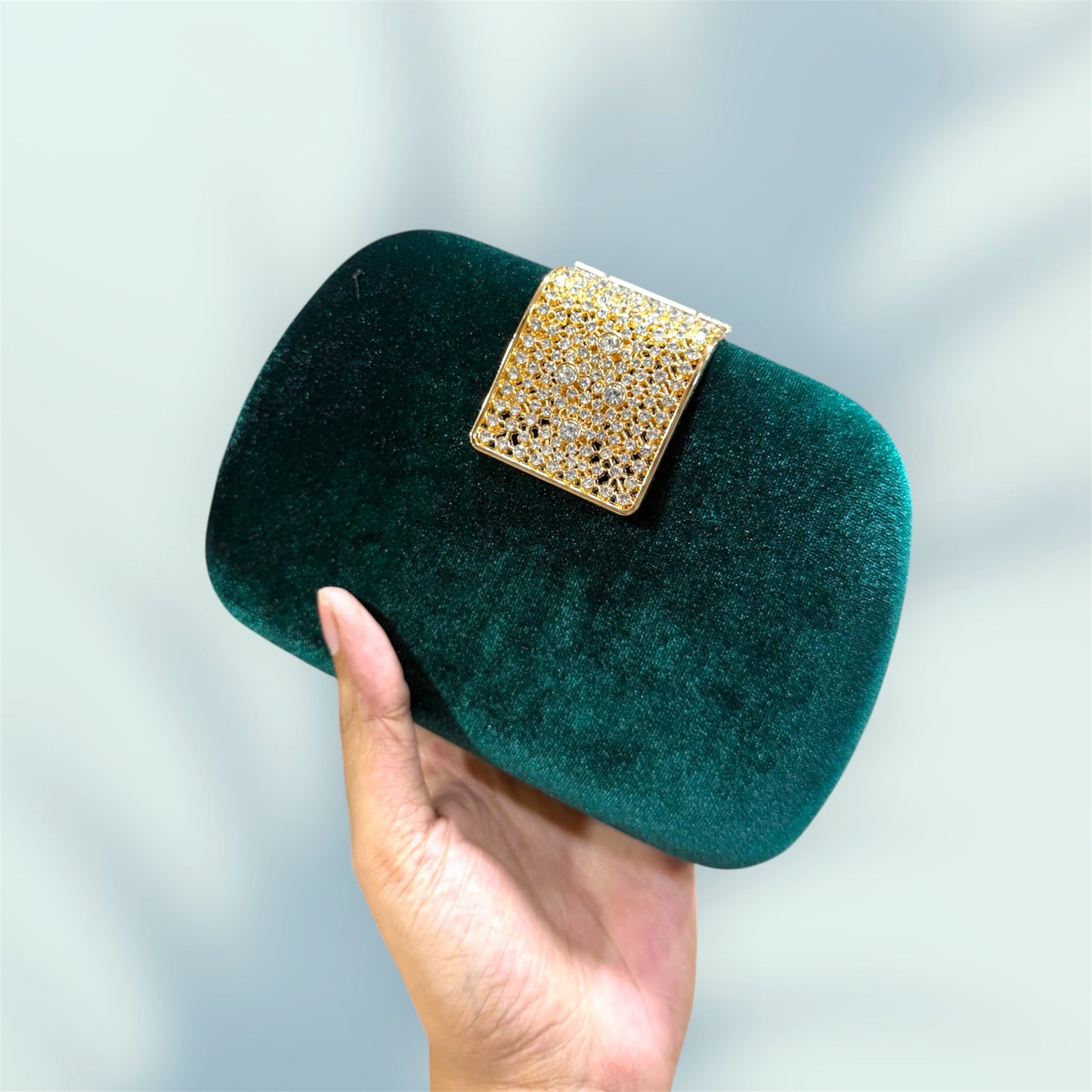 Classy look velvet exclusive round shape evening purse