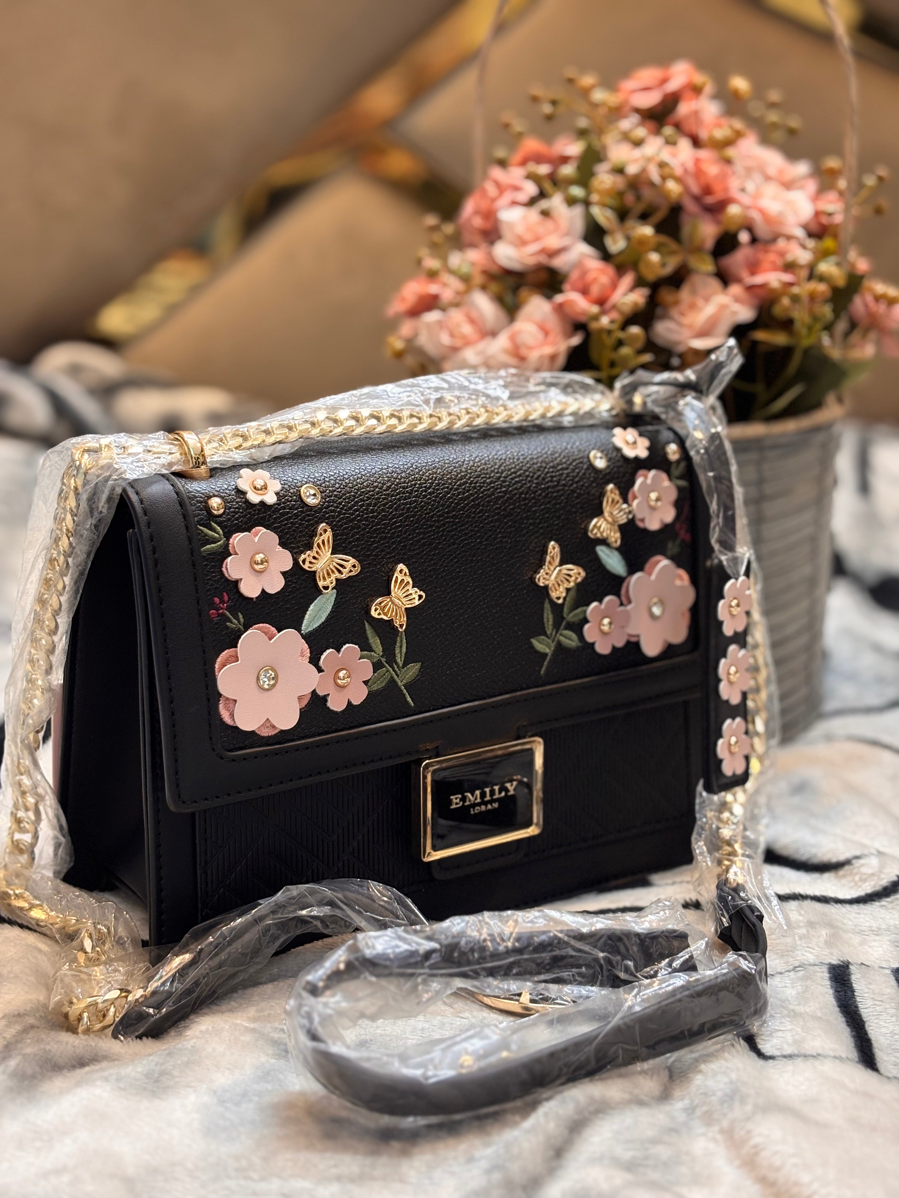 EMILY LORAN beautiful floral hand worked premium sling bag