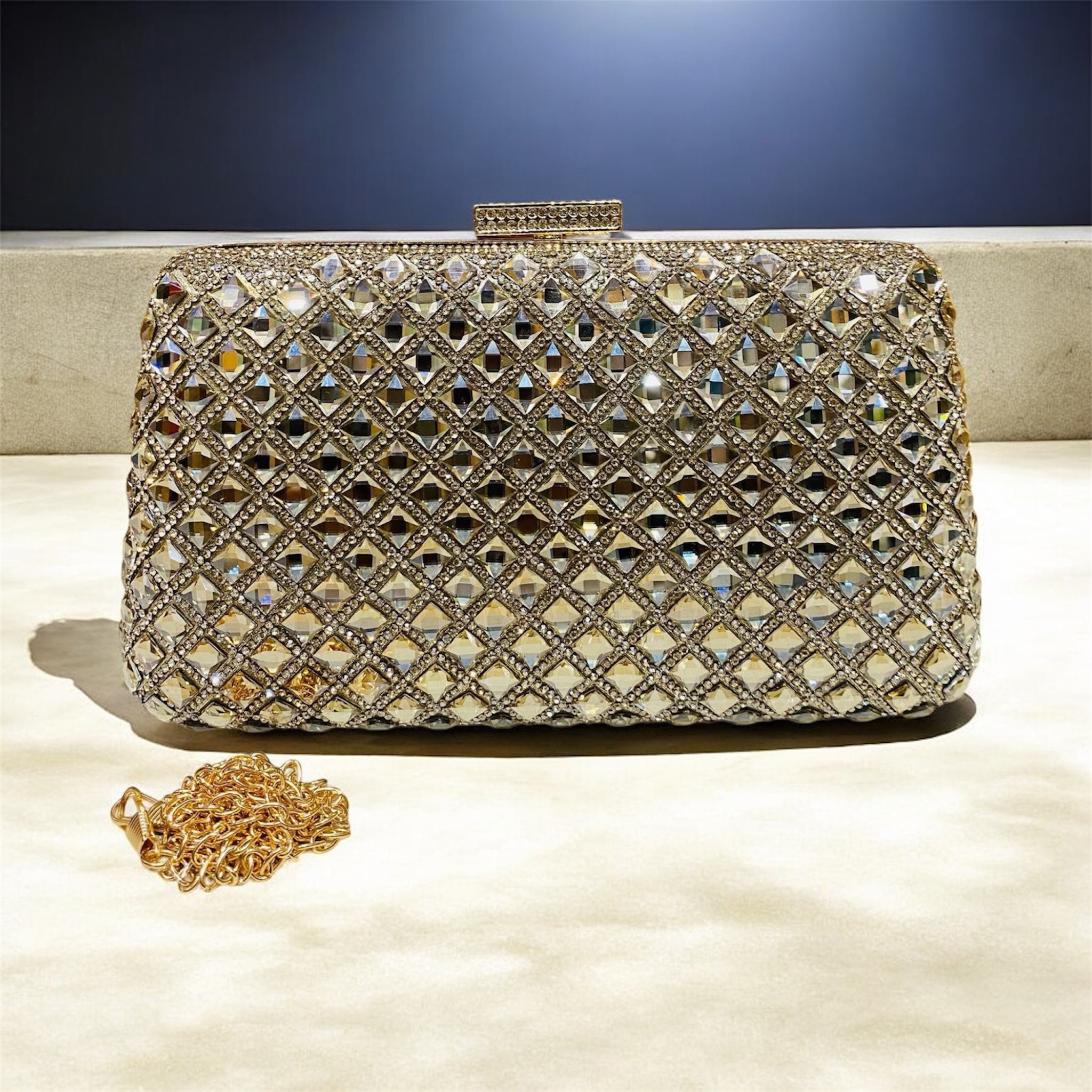 Gorgeous all over stone design party bridal purse