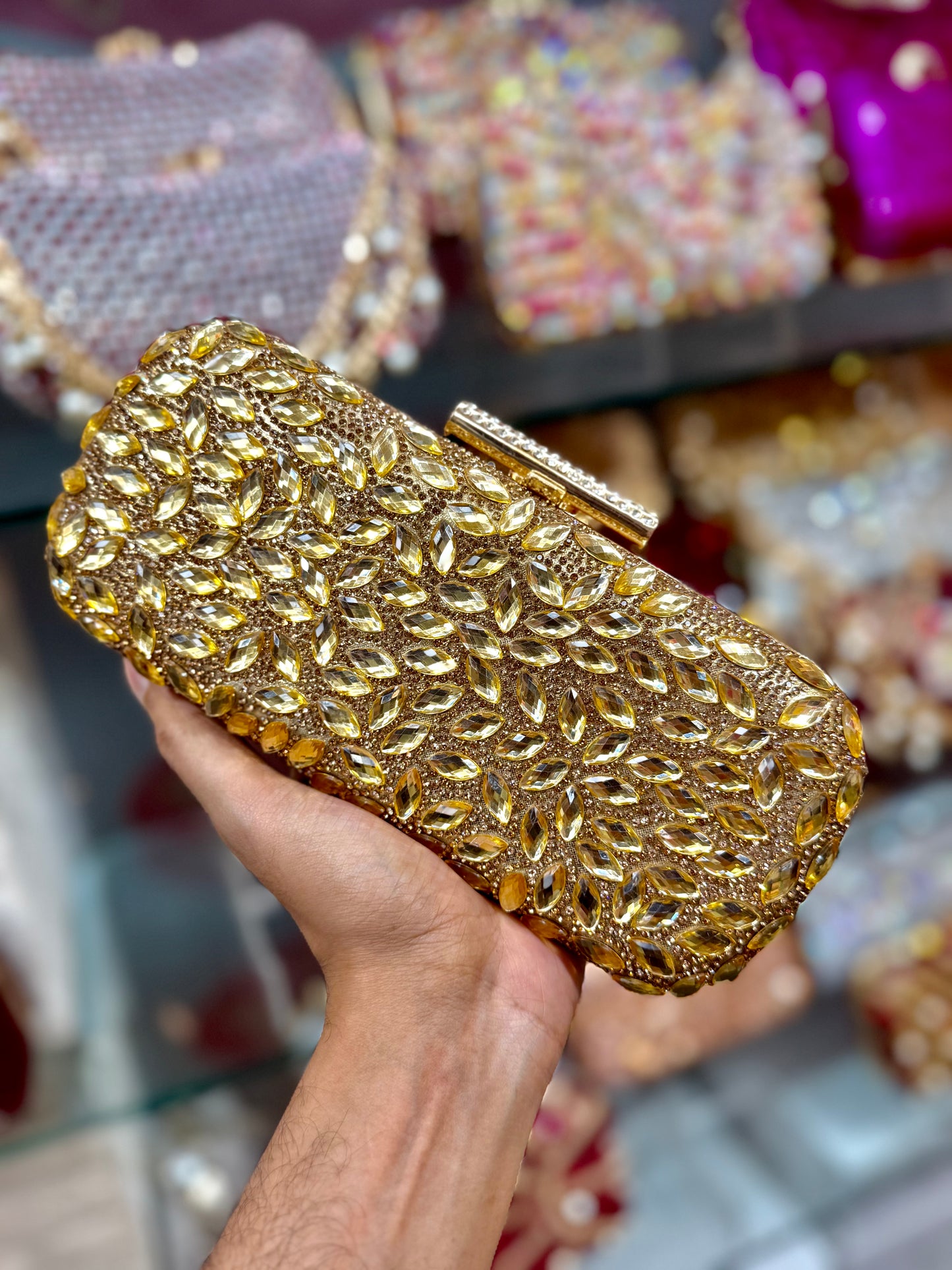 A stunning imported stone party purse.