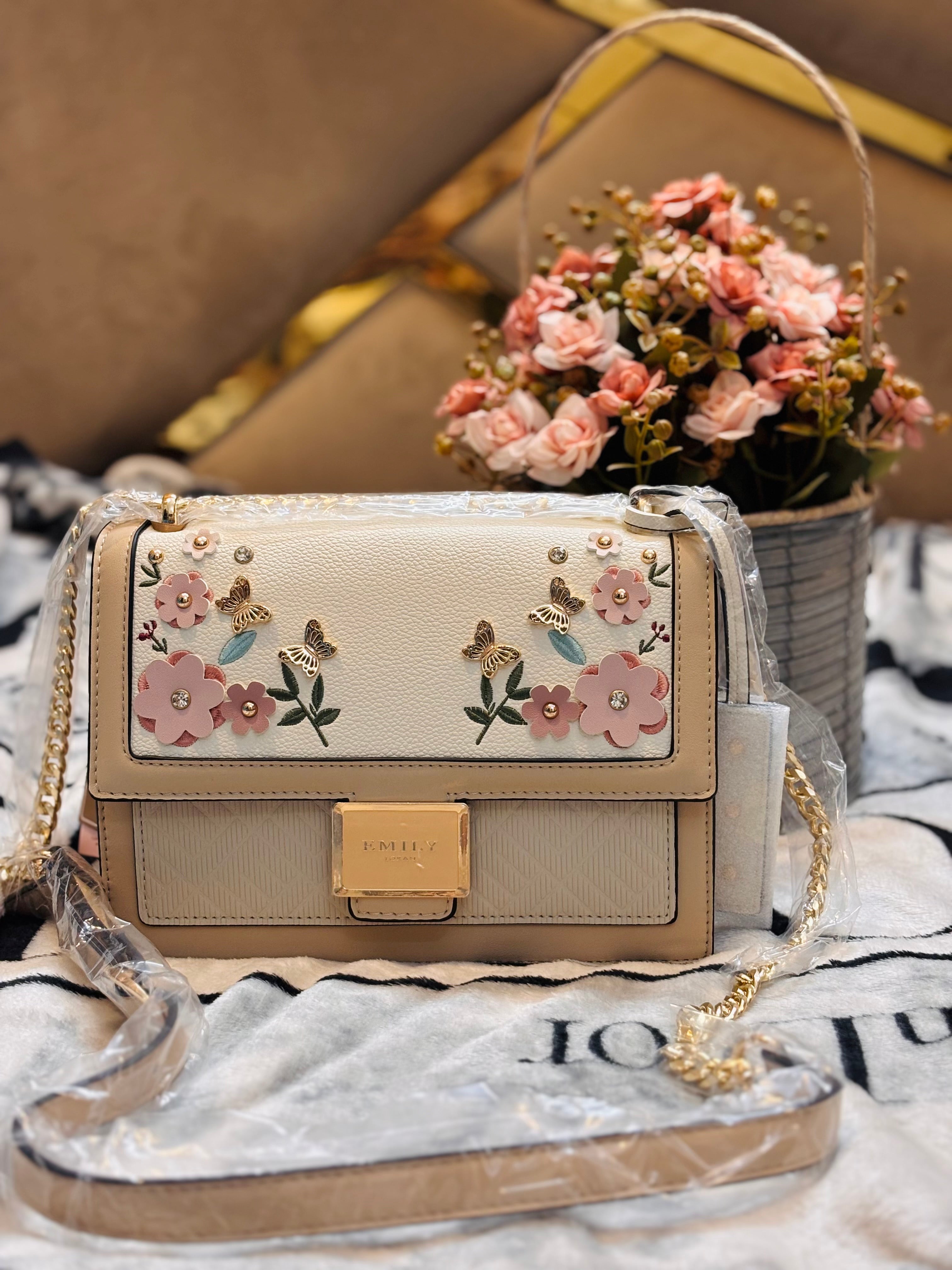 EMILY LORAN beautiful floral hand worked premium sling bag