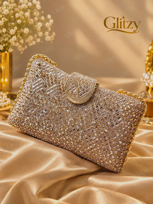 Sparkling Rhinestone Crystal Evening Clutch Bag – Luxury Party & Wedding Purse