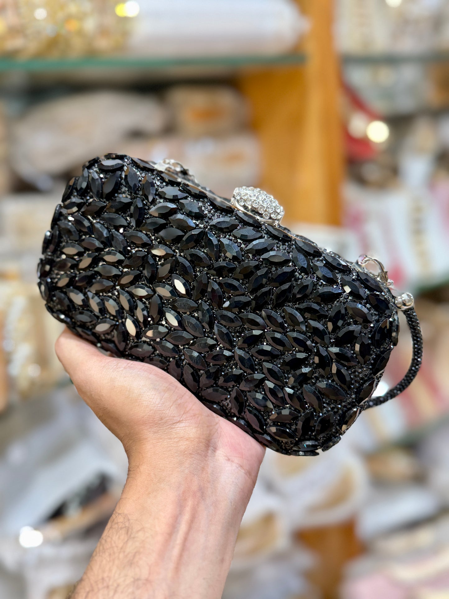 Exclusive both side stone worked premium party purse