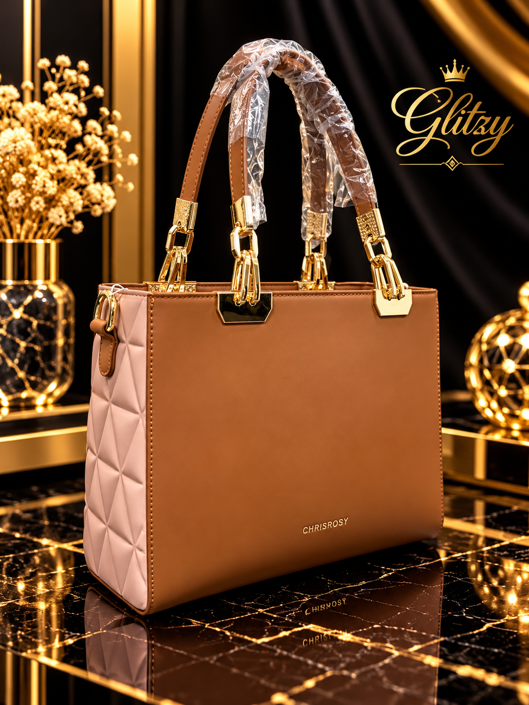 CHRISROSY Luxury Quilted Side Handbag & Top-Handle Tote