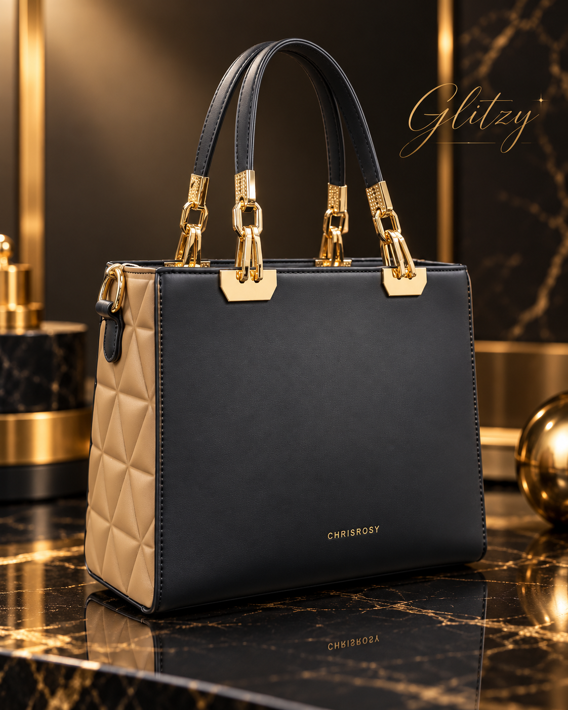CHRISROSY Luxury Quilted Side Handbag & Top-Handle Tote