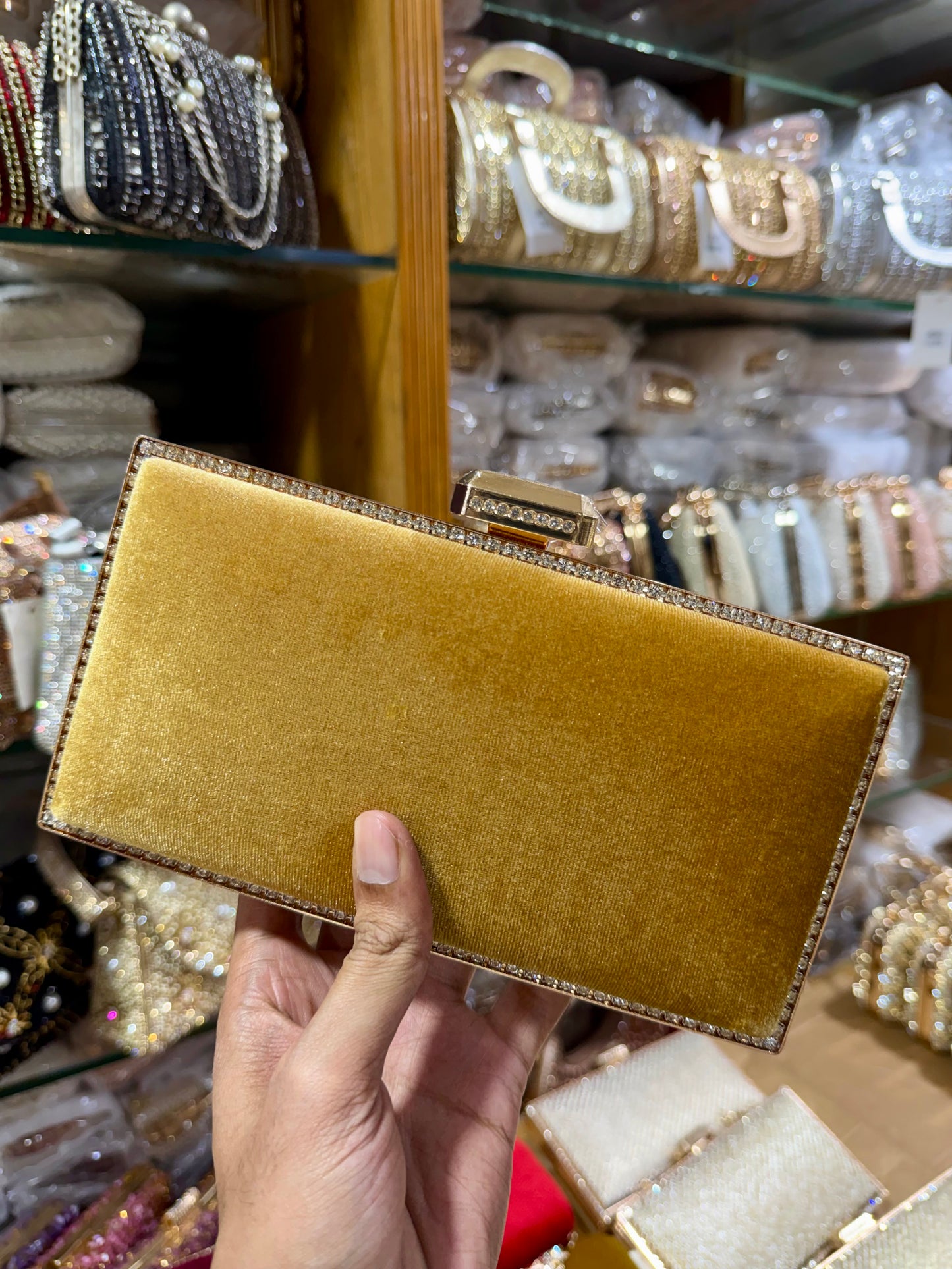 Beautiful simple and elegant velvet party purse