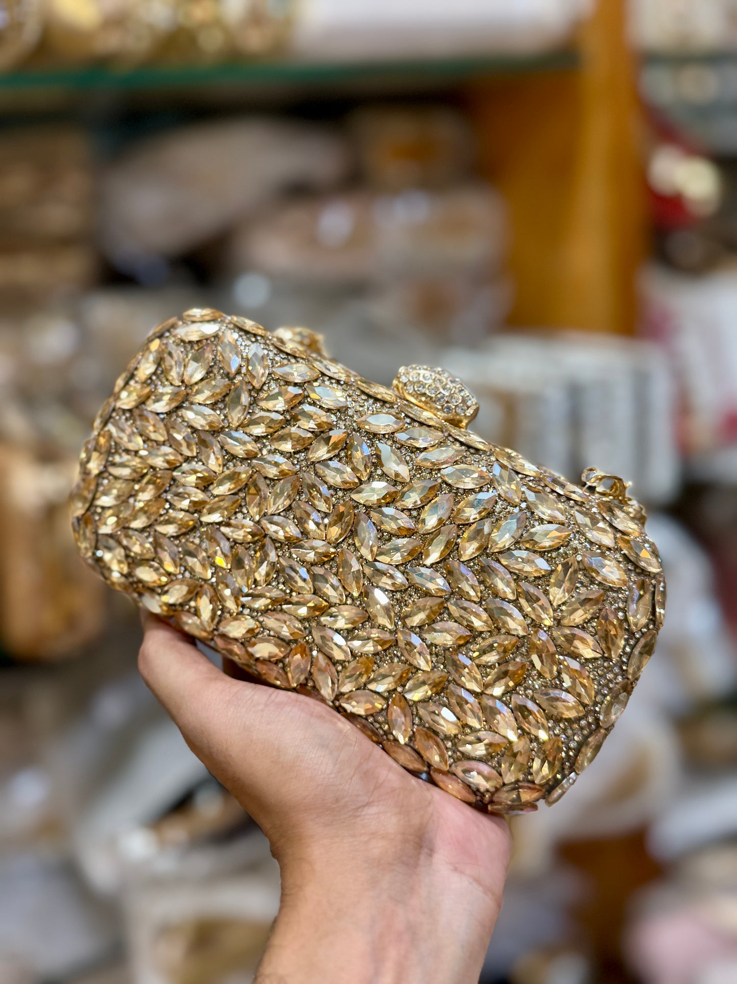 Exclusive both side stone worked premium party purse
