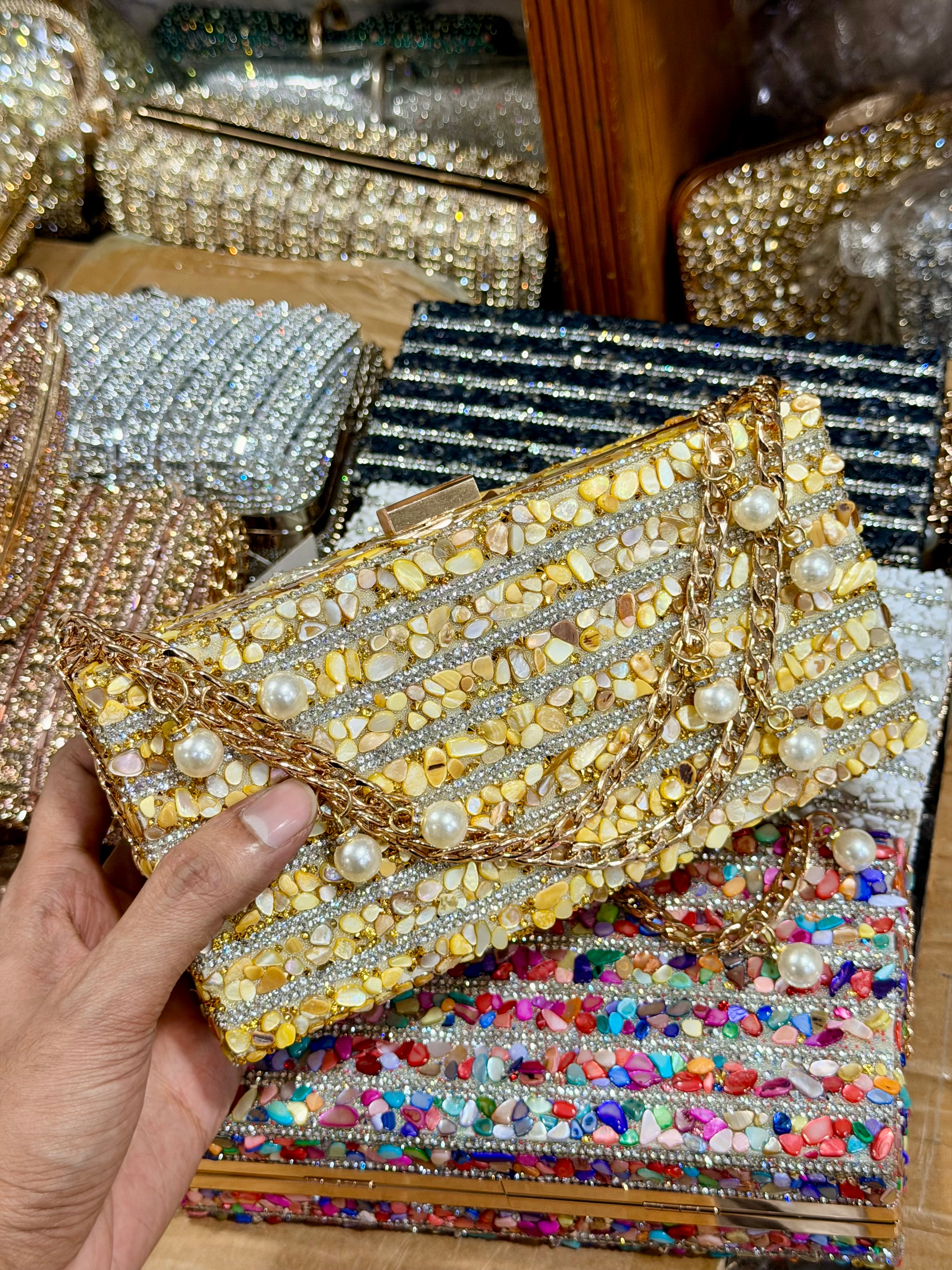 Sea stone exclusive gorgeous party clutch