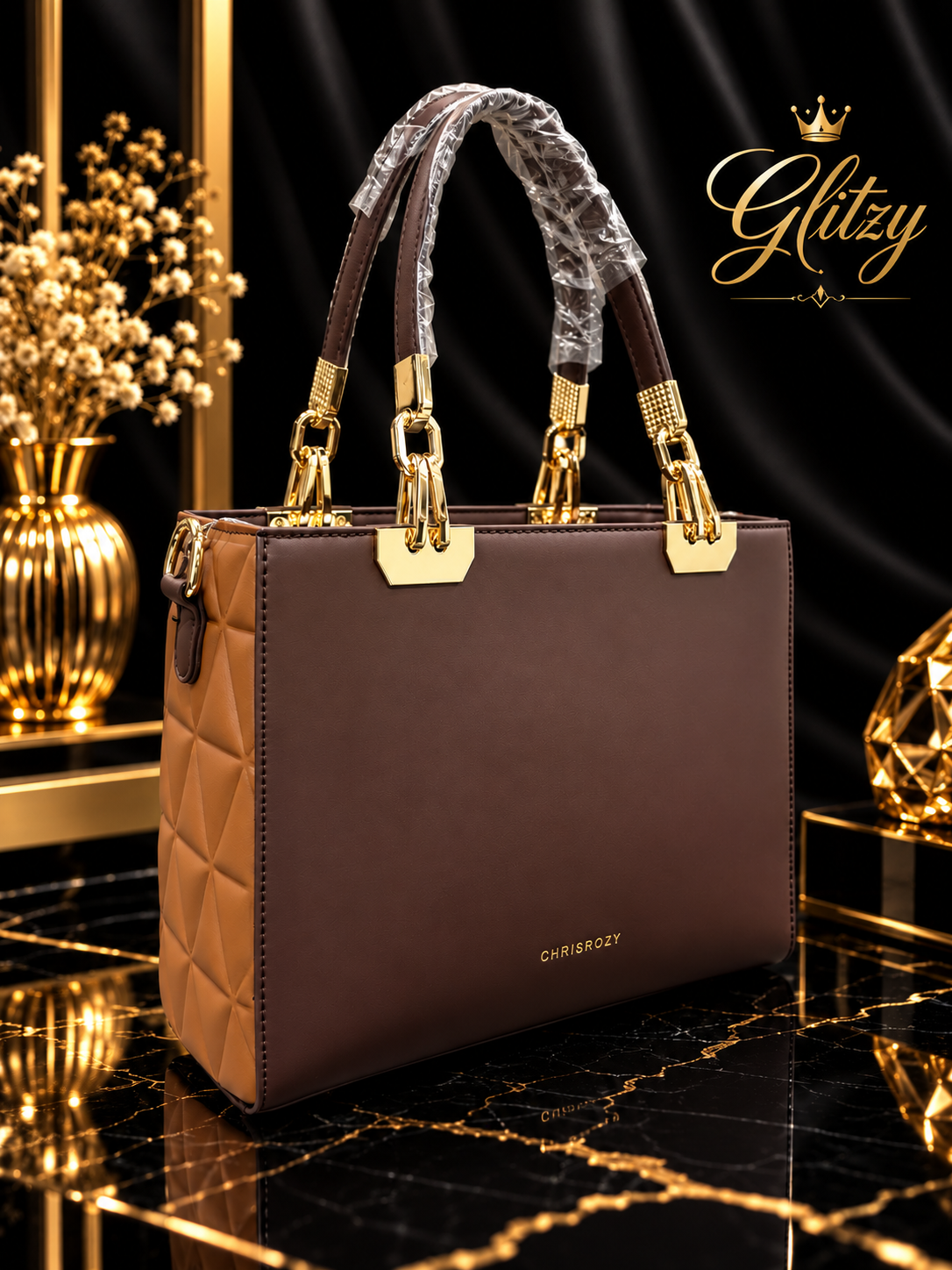 CHRISROSY Luxury Quilted Side Handbag & Top-Handle Tote