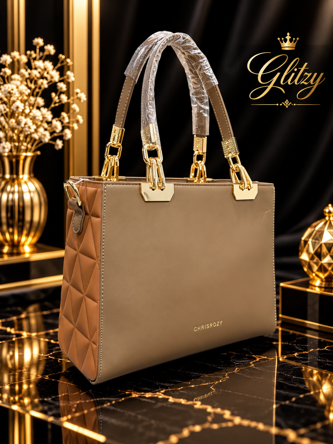 CHRISROSY Luxury Quilted Side Handbag & Top-Handle Tote