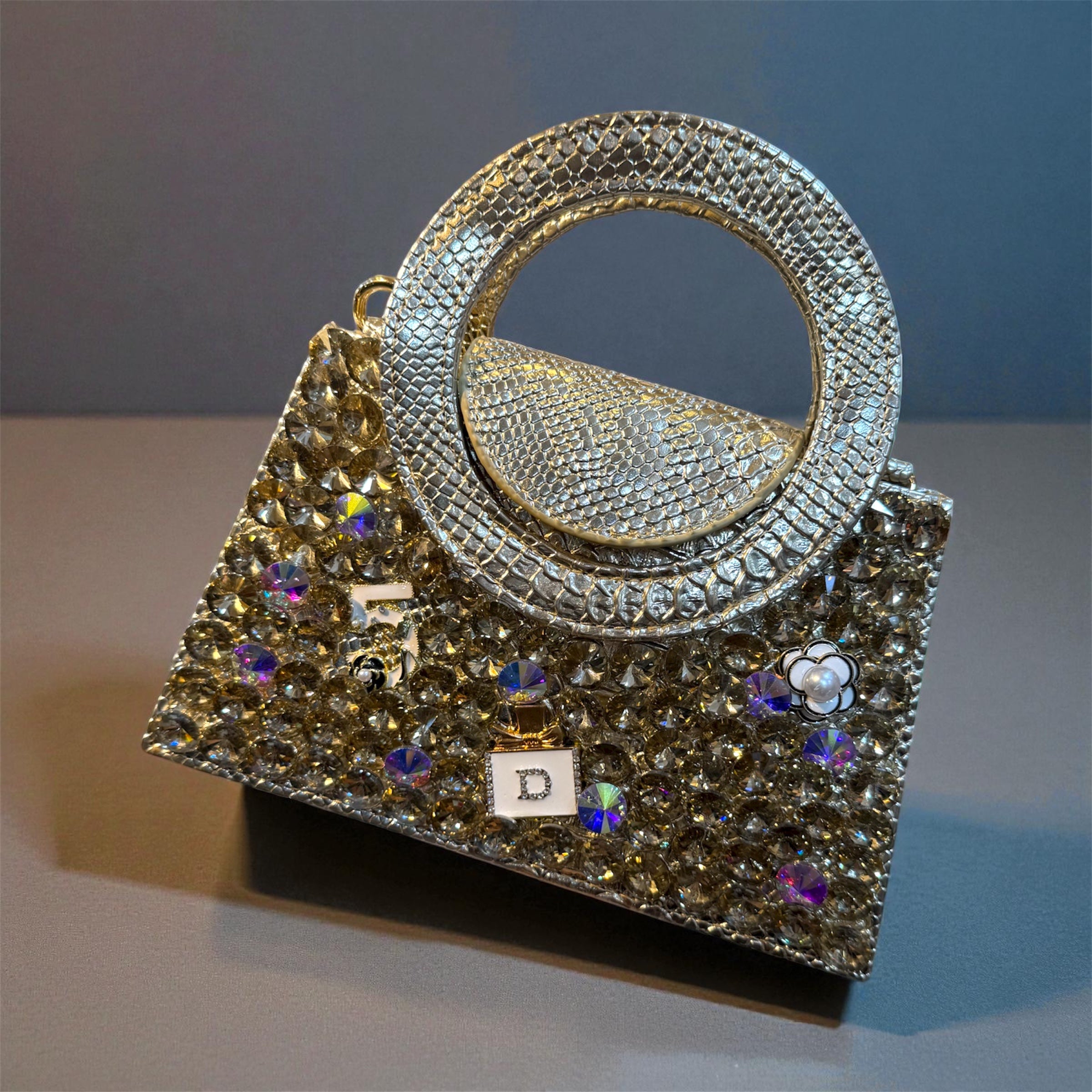 All over stone worked party bag