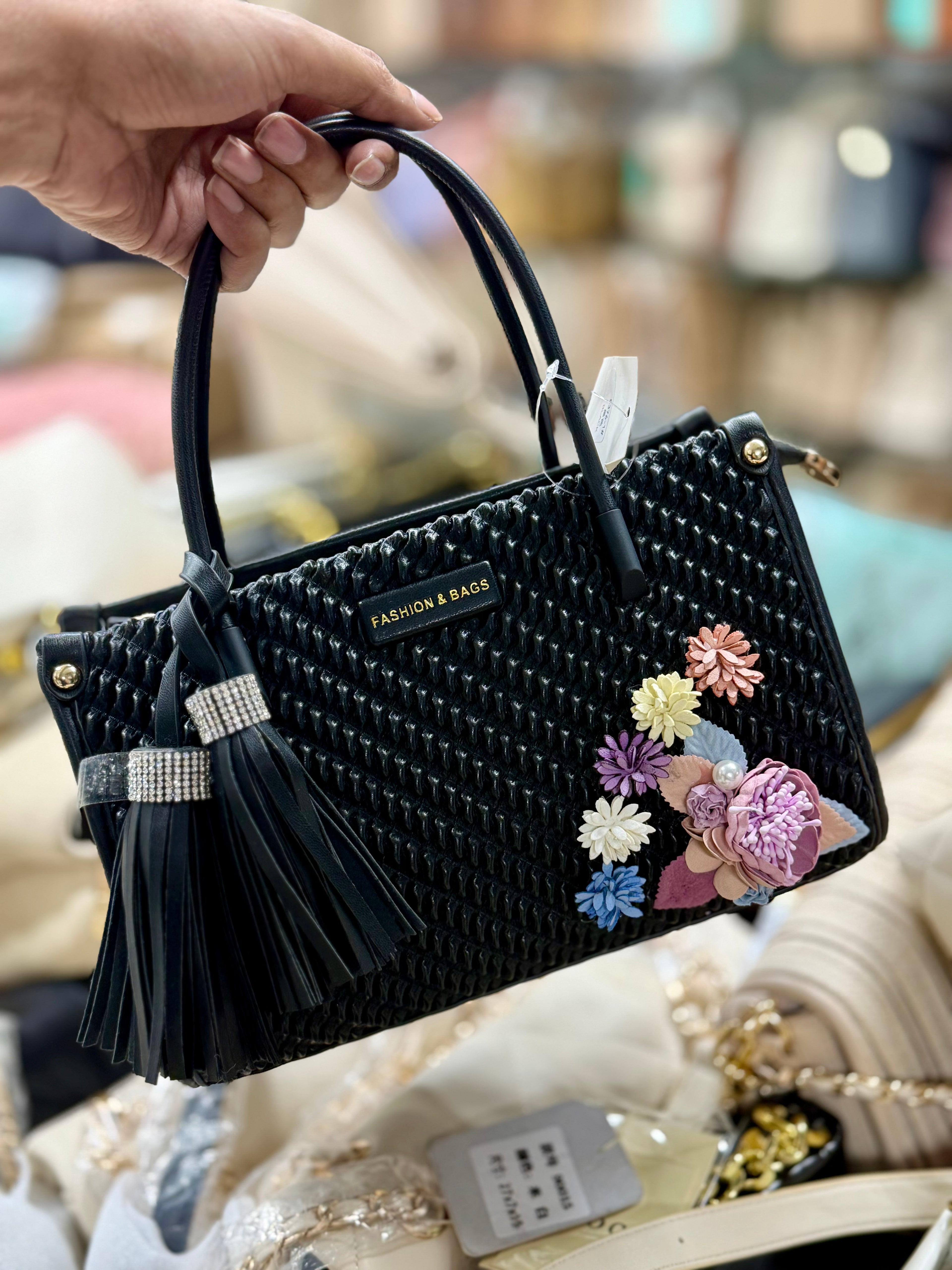 Floral imported fashionable handbag