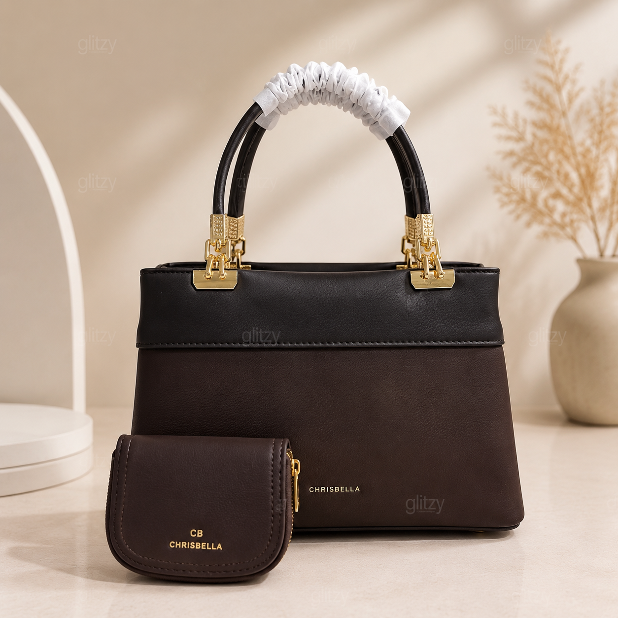 Premium CHRISBELLA luxury handbag with wallet | Glitzy