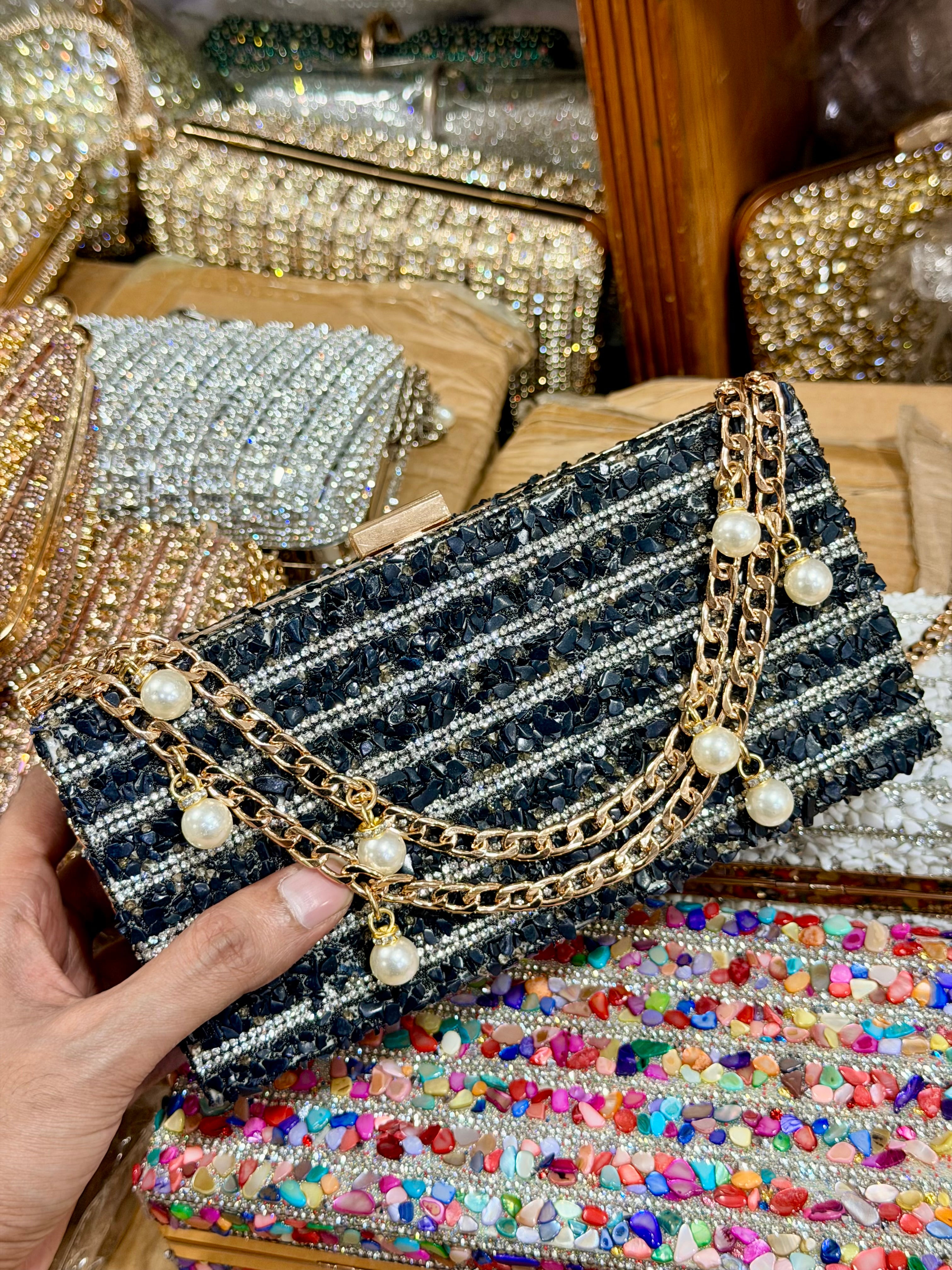 Sea stone exclusive gorgeous party clutch