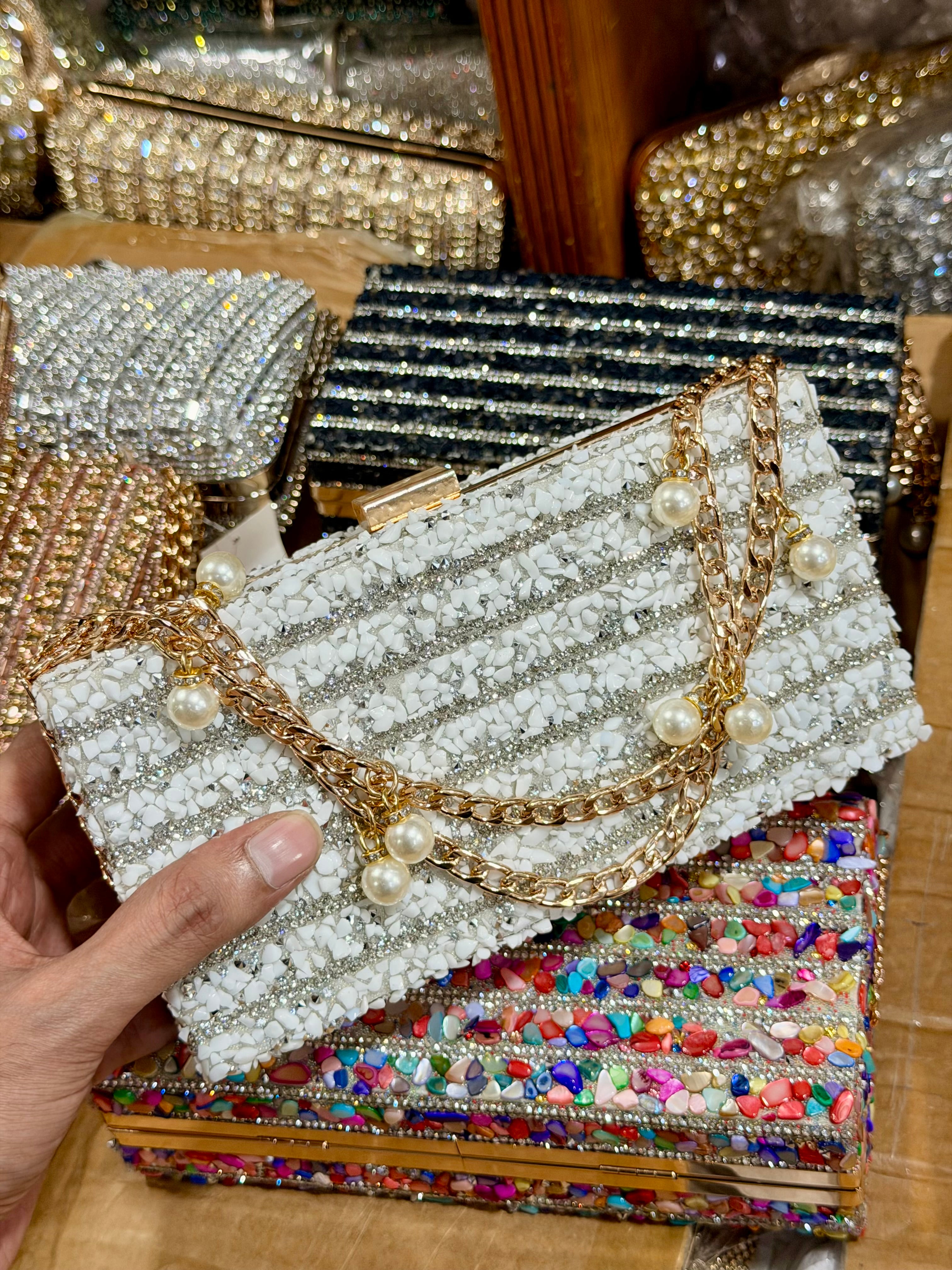 Sea stone exclusive gorgeous party clutch