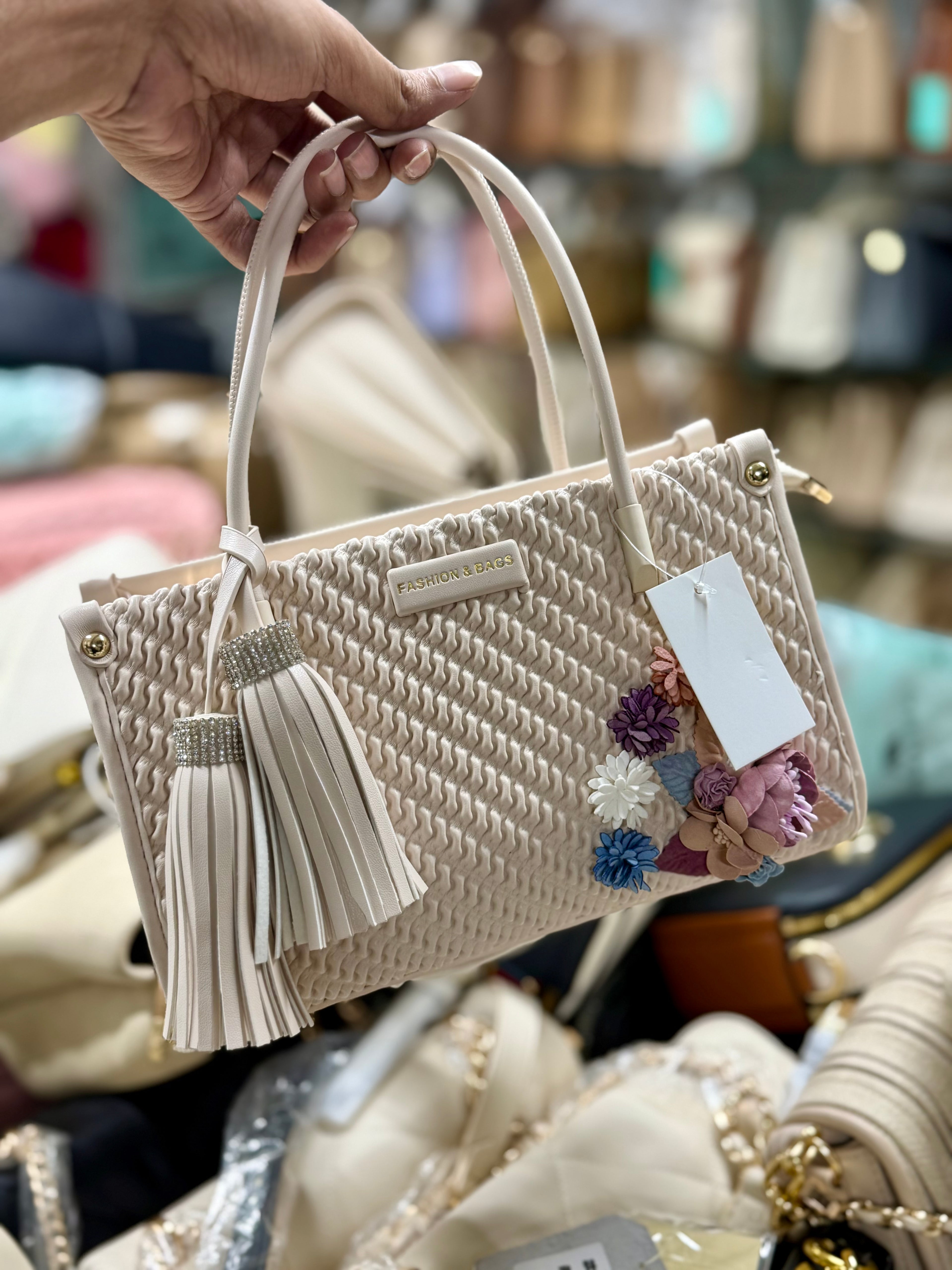 Floral imported fashionable handbag