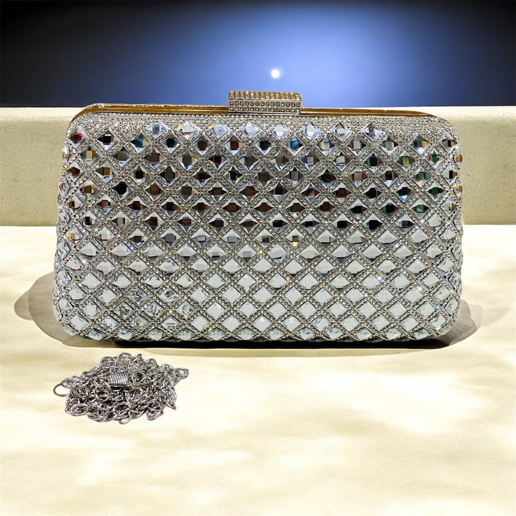 Gorgeous all over stone design party bridal purse