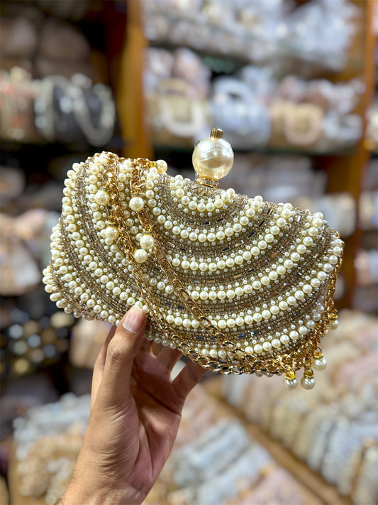 Pearl handle and pearl worked gorgeous clutch