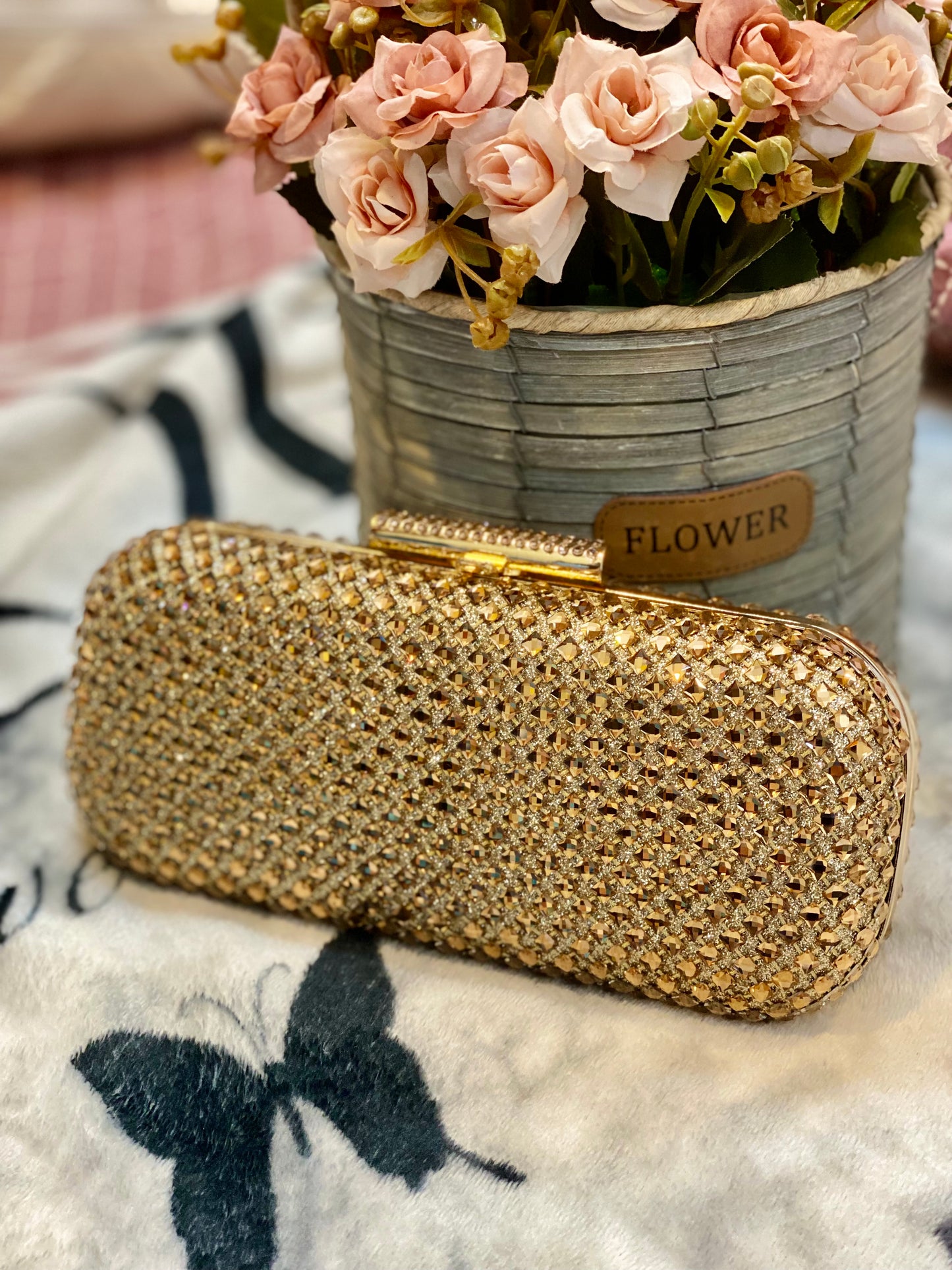 Gorgeous stone worked party clutch