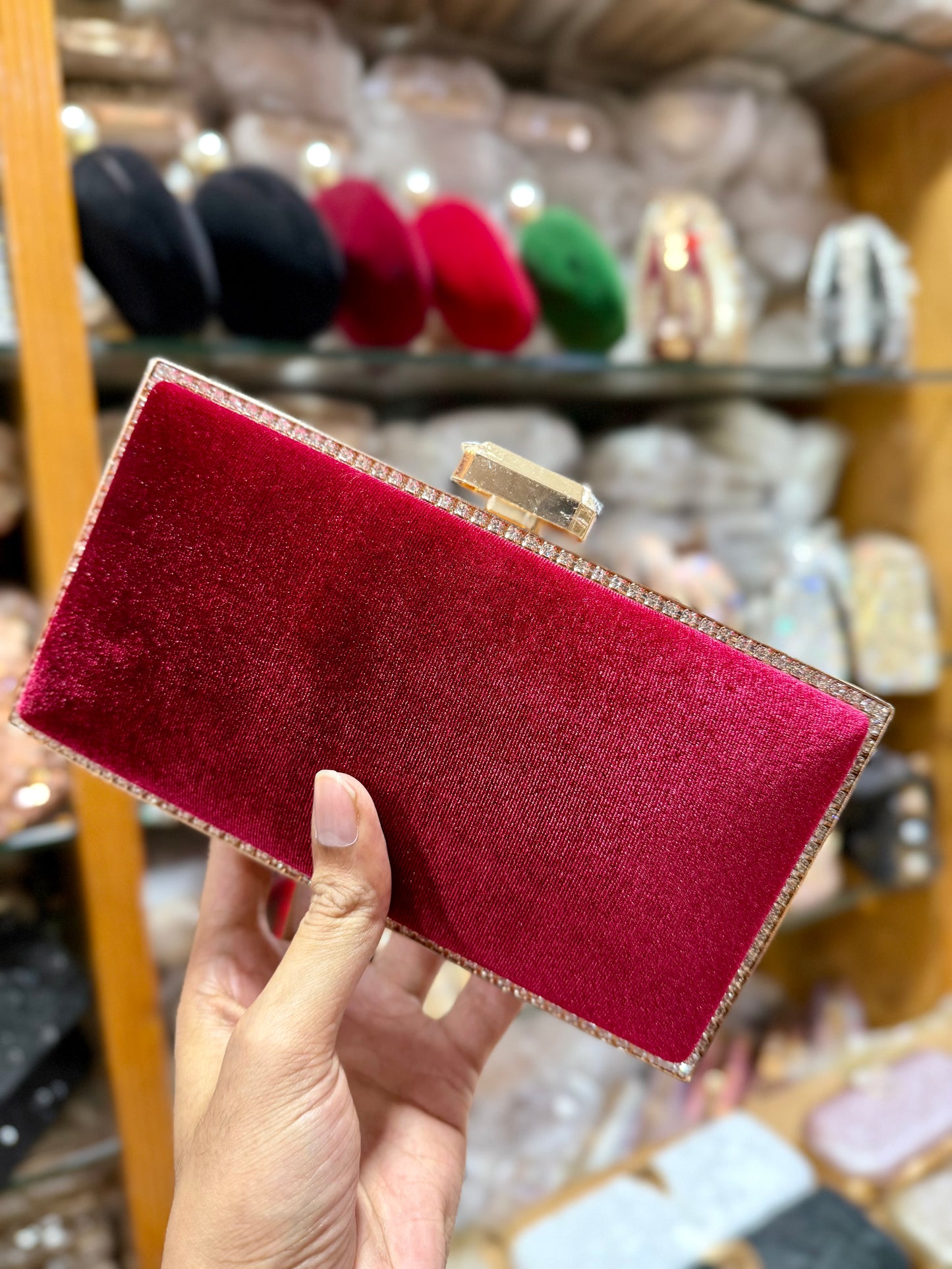 Beautiful simple and elegant velvet party purse