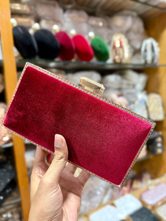 Beautiful simple and elegant velvet party purse