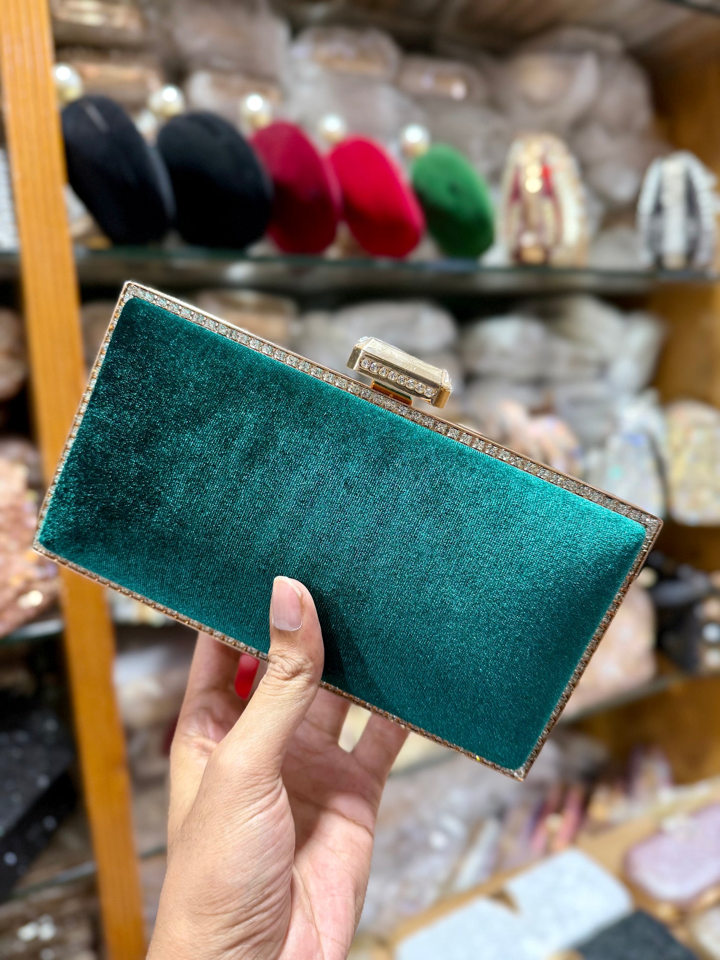 Beautiful simple and elegant velvet party purse