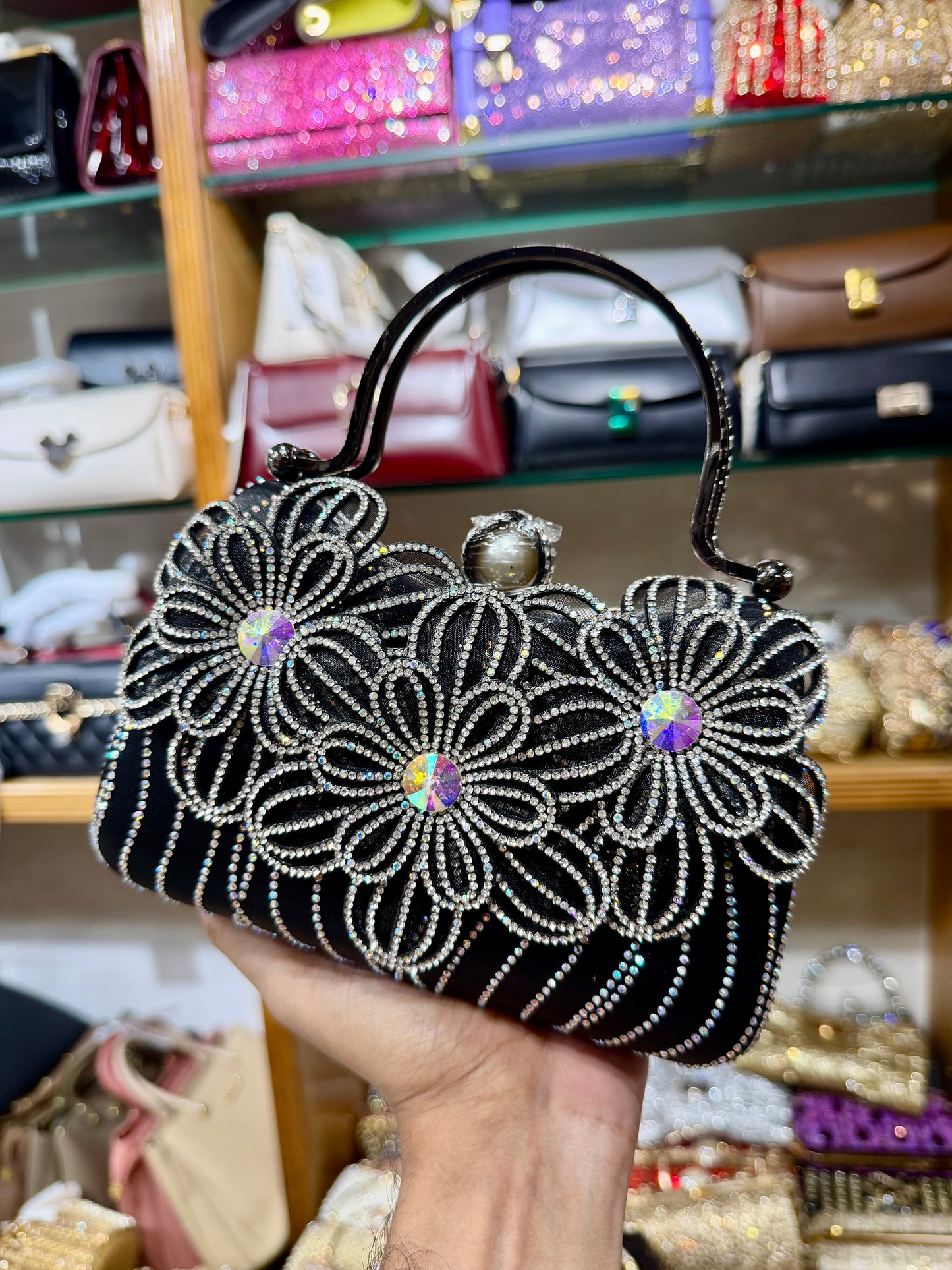 Beautiful flowers worked gorgeous party hand purse