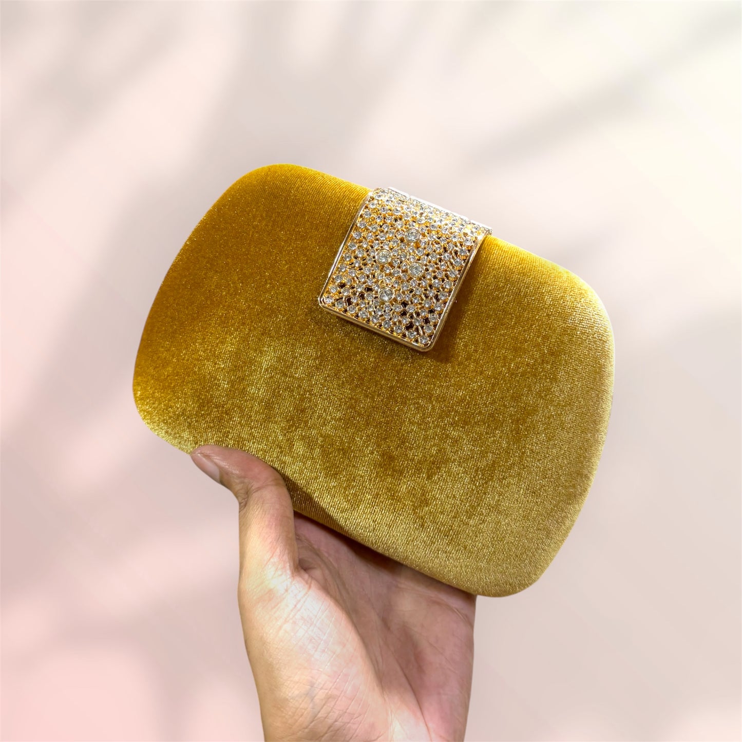 Classy look velvet exclusive round shape evening purse