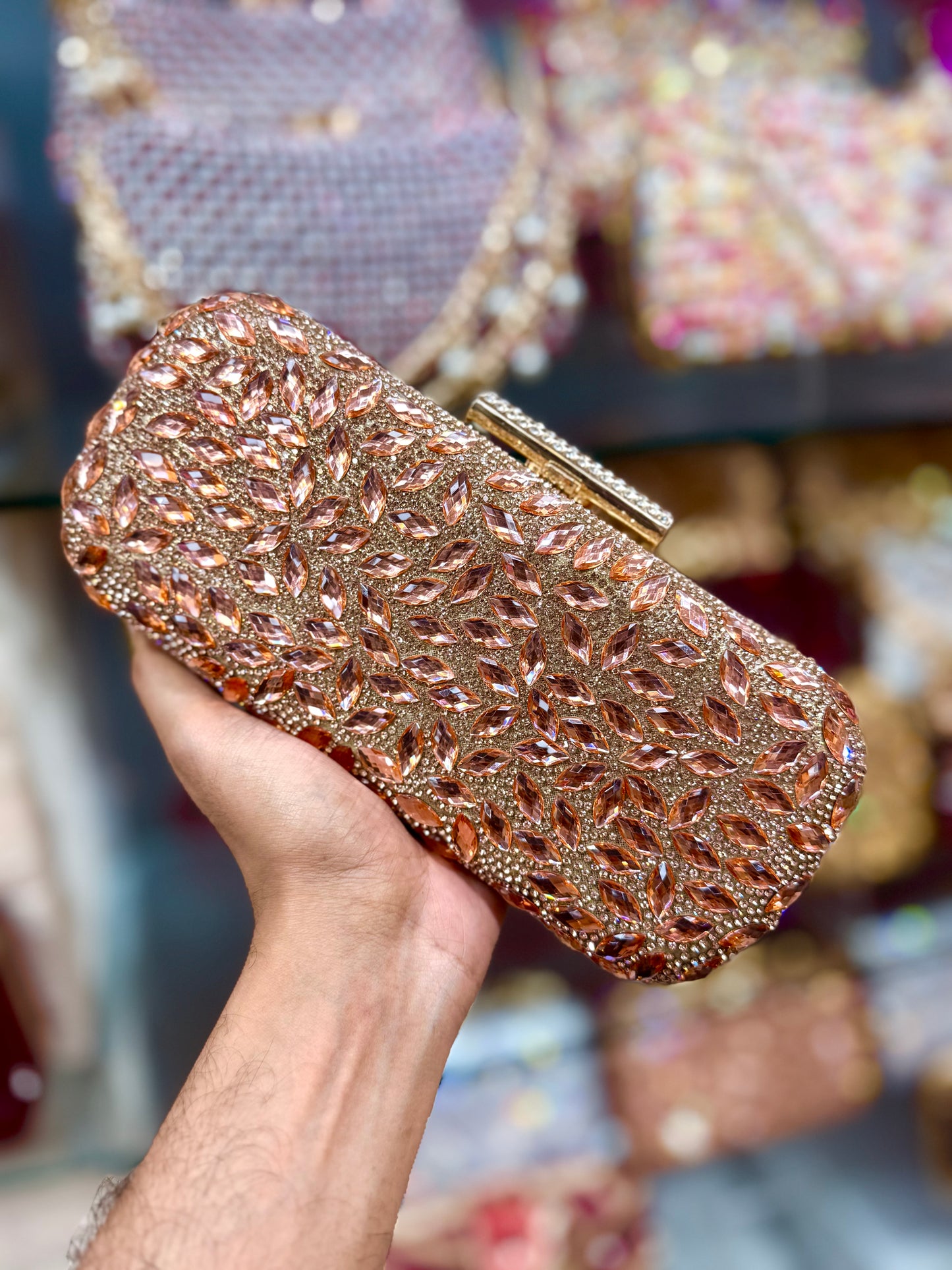 A stunning imported stone party purse.
