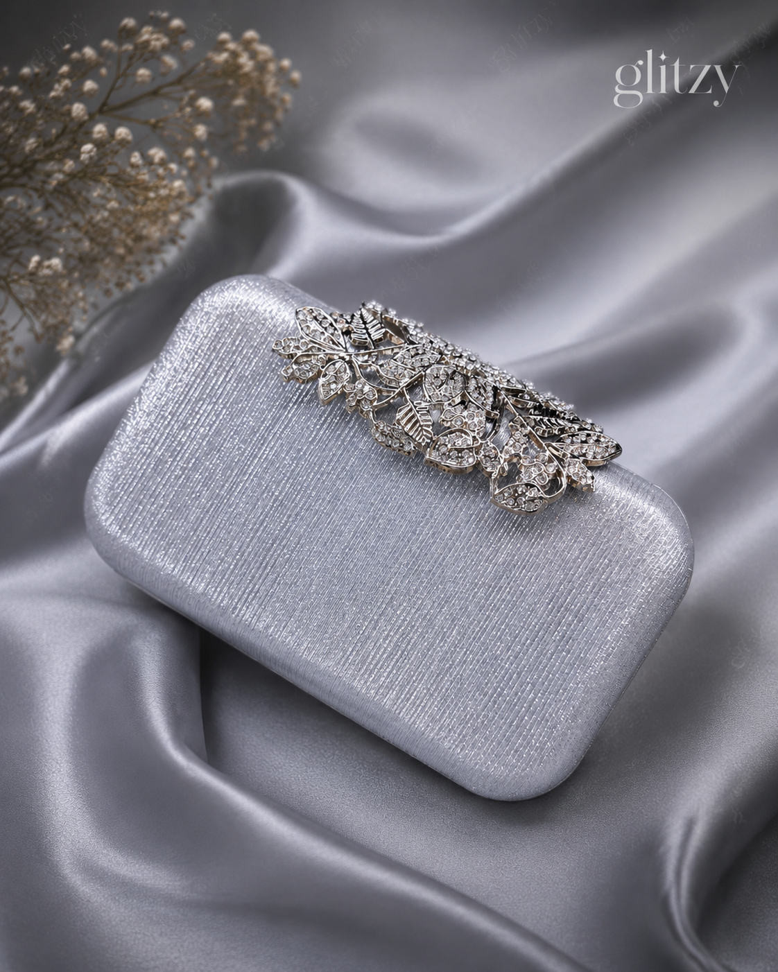 Floral lock classy shiny party purse