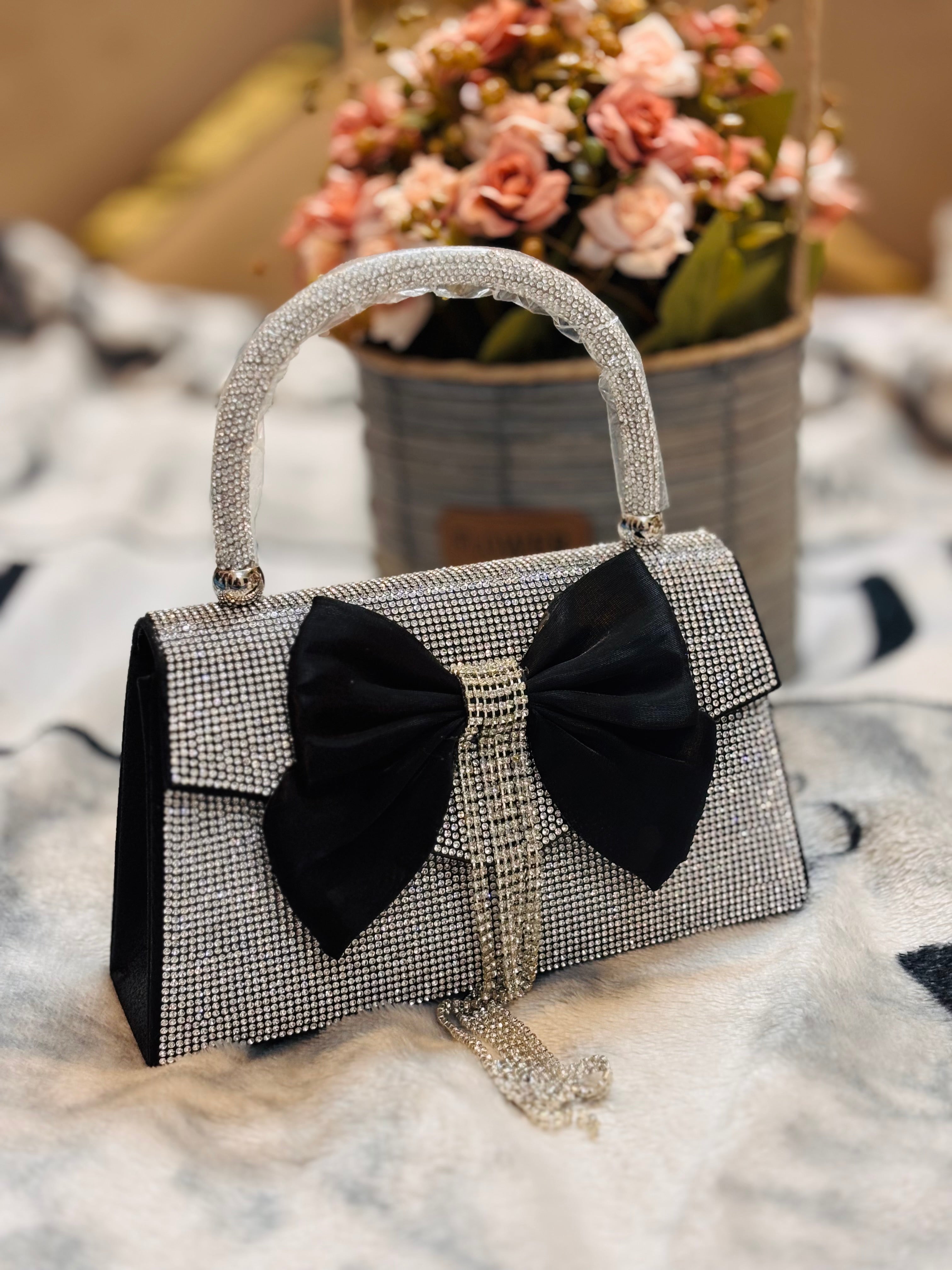 Shiney gorgeous stone worked party mini handbag
