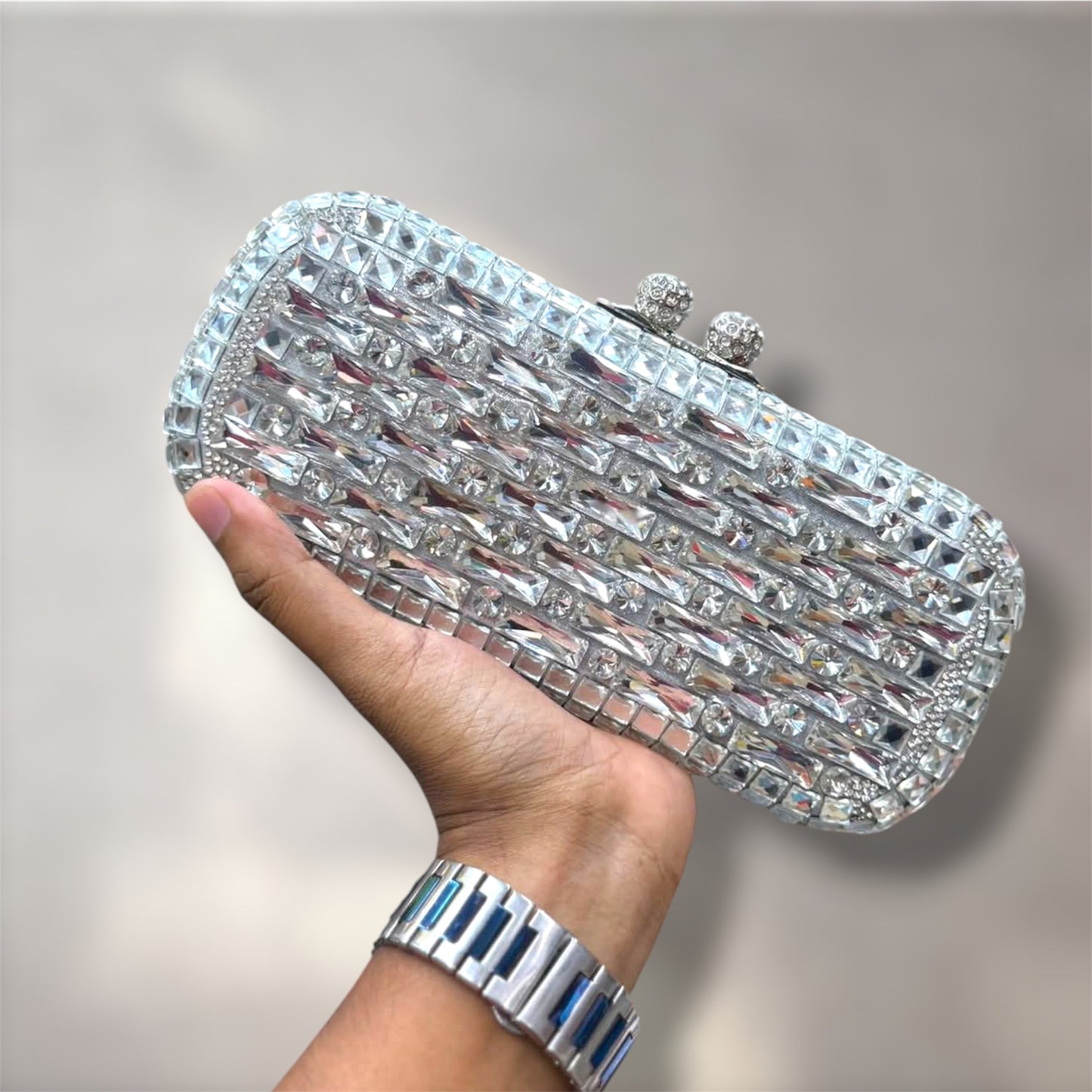 Exclusive shiny stone premium party clutch | glitzy