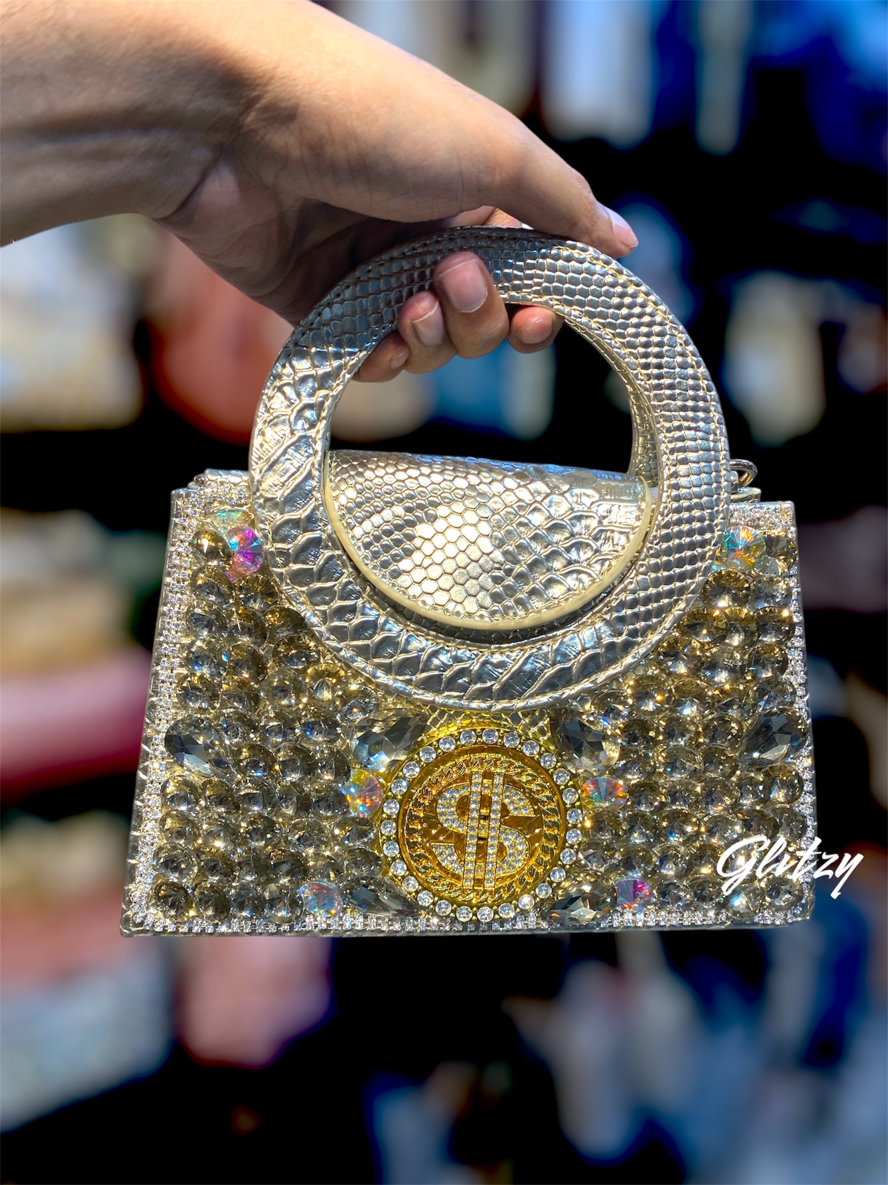 All over stone worked gorgeous party bag