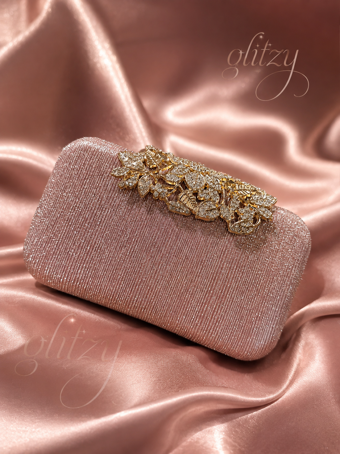 Floral lock classy shiny party purse