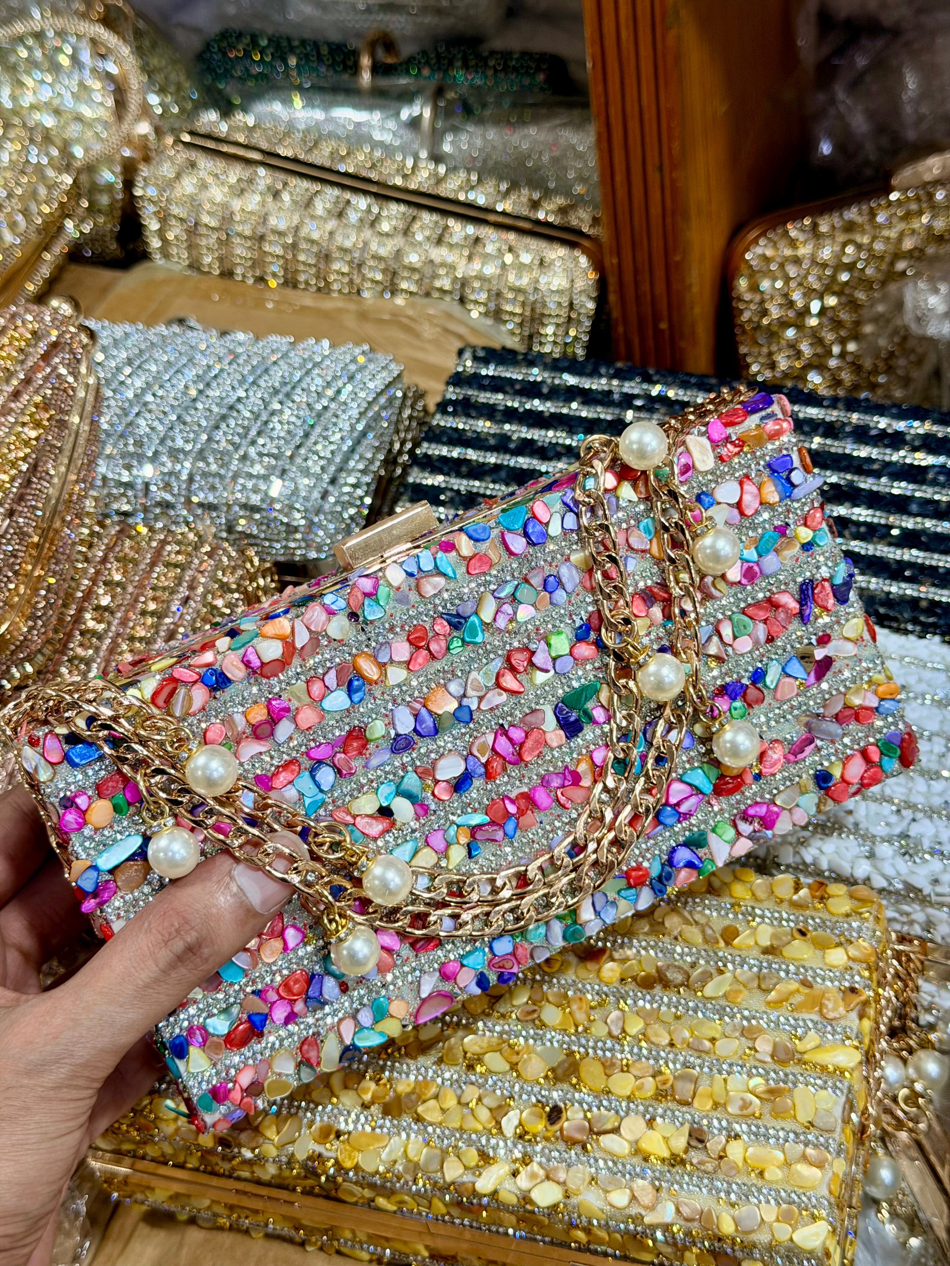 Sea stone exclusive gorgeous party clutch