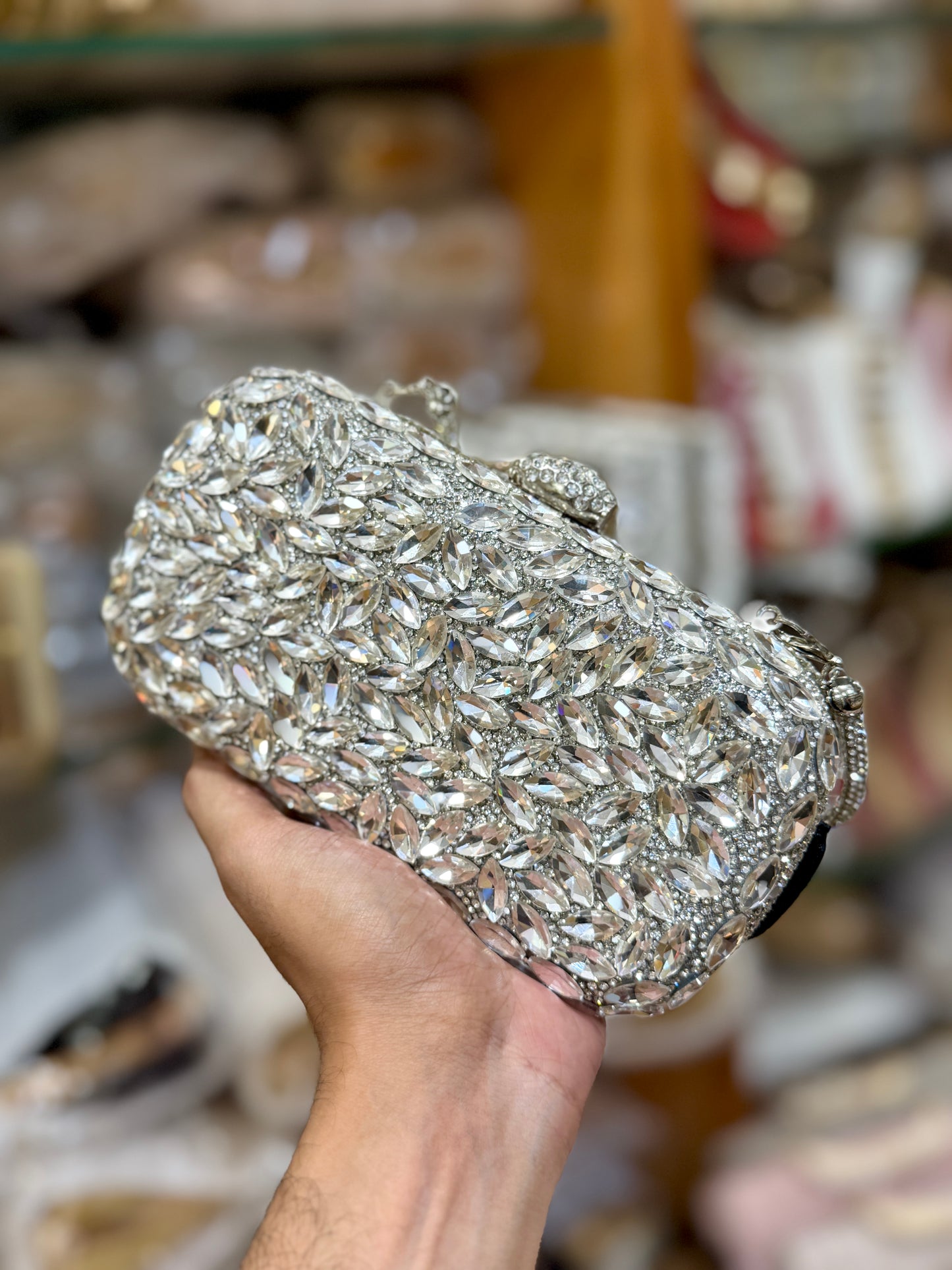 Exclusive both side stone worked premium party purse