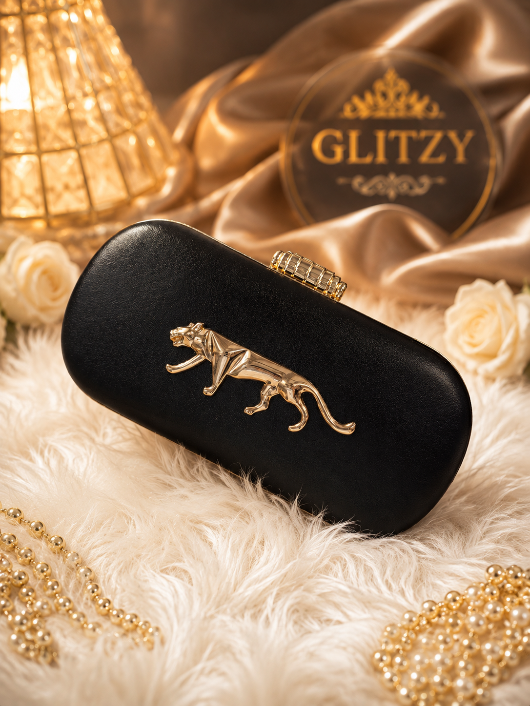 Exclusive luxury design shiny leather finish party evening clutch elegant look