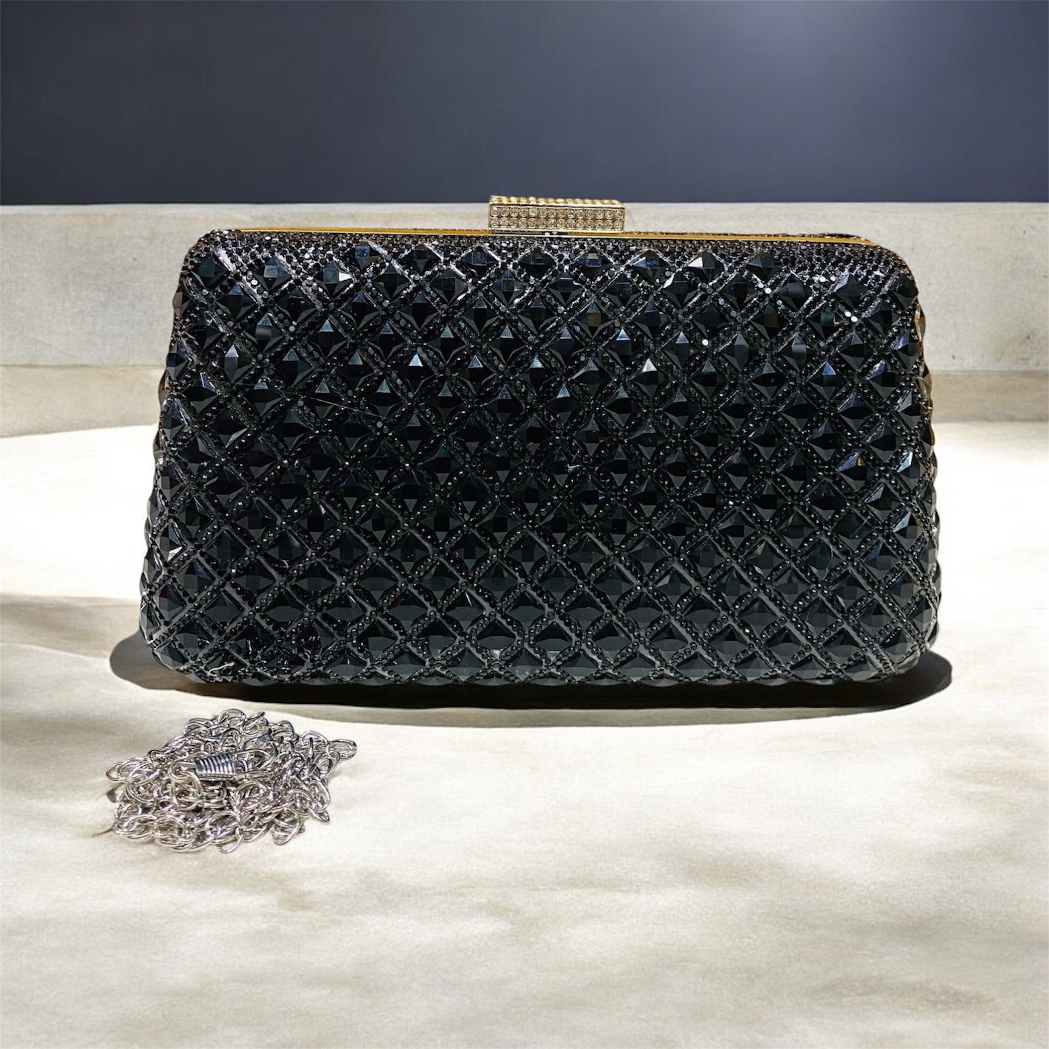 Gorgeous all over stone design party bridal purse