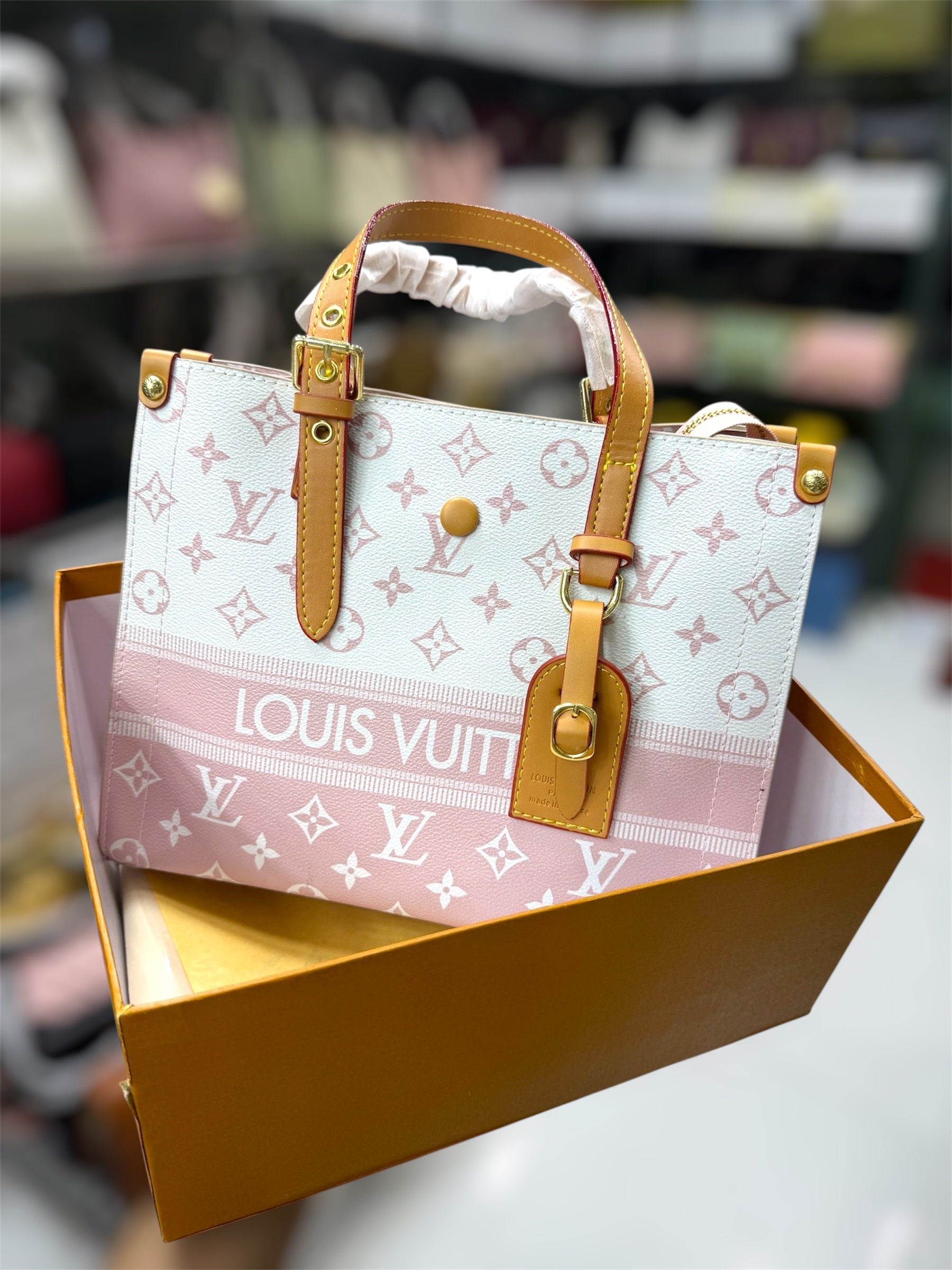 Premium luxury design handbag with box packaging