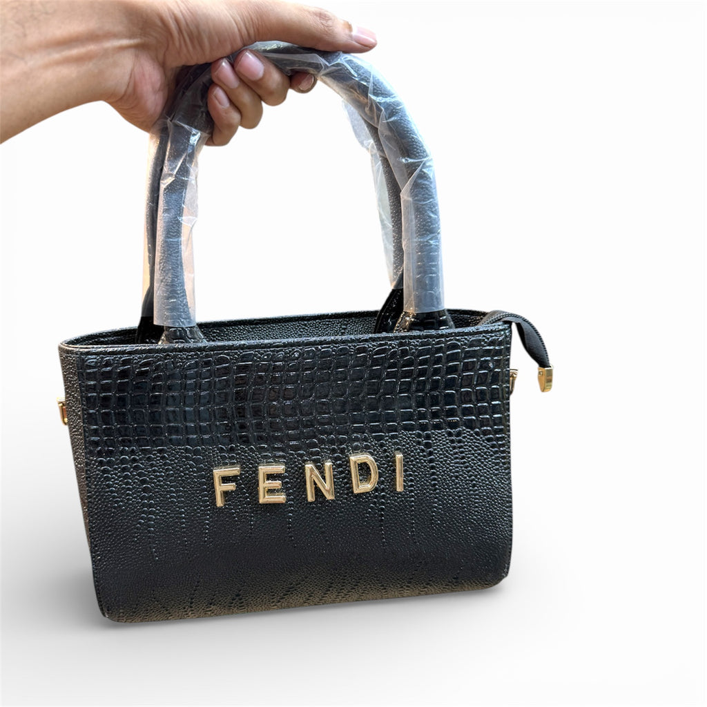 Glossy pattern leather handbag