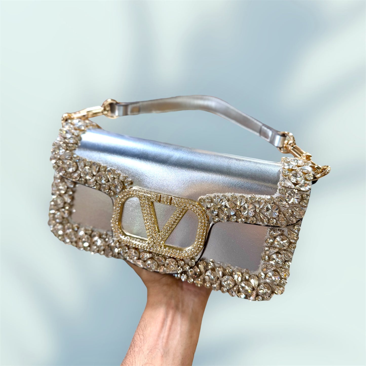Exclusive gorgeous stone worked fashion bag
