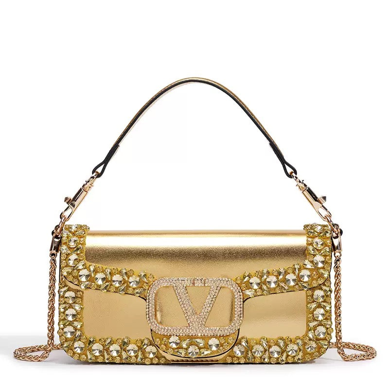 Exclusive gorgeous stone worked fashion bag