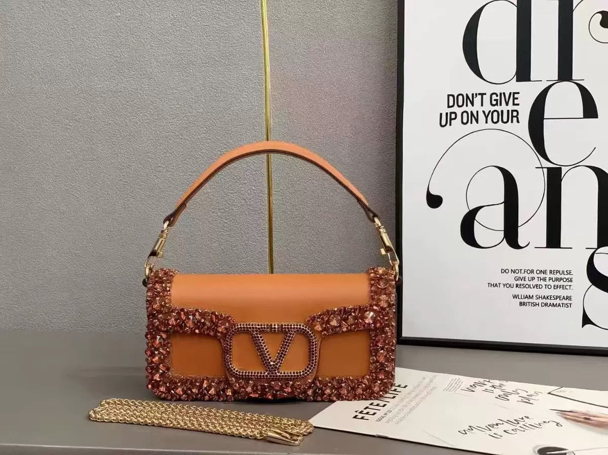 Exclusive gorgeous stone worked fashion bag