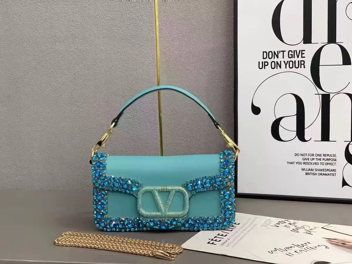 Exclusive gorgeous stone worked fashion bag