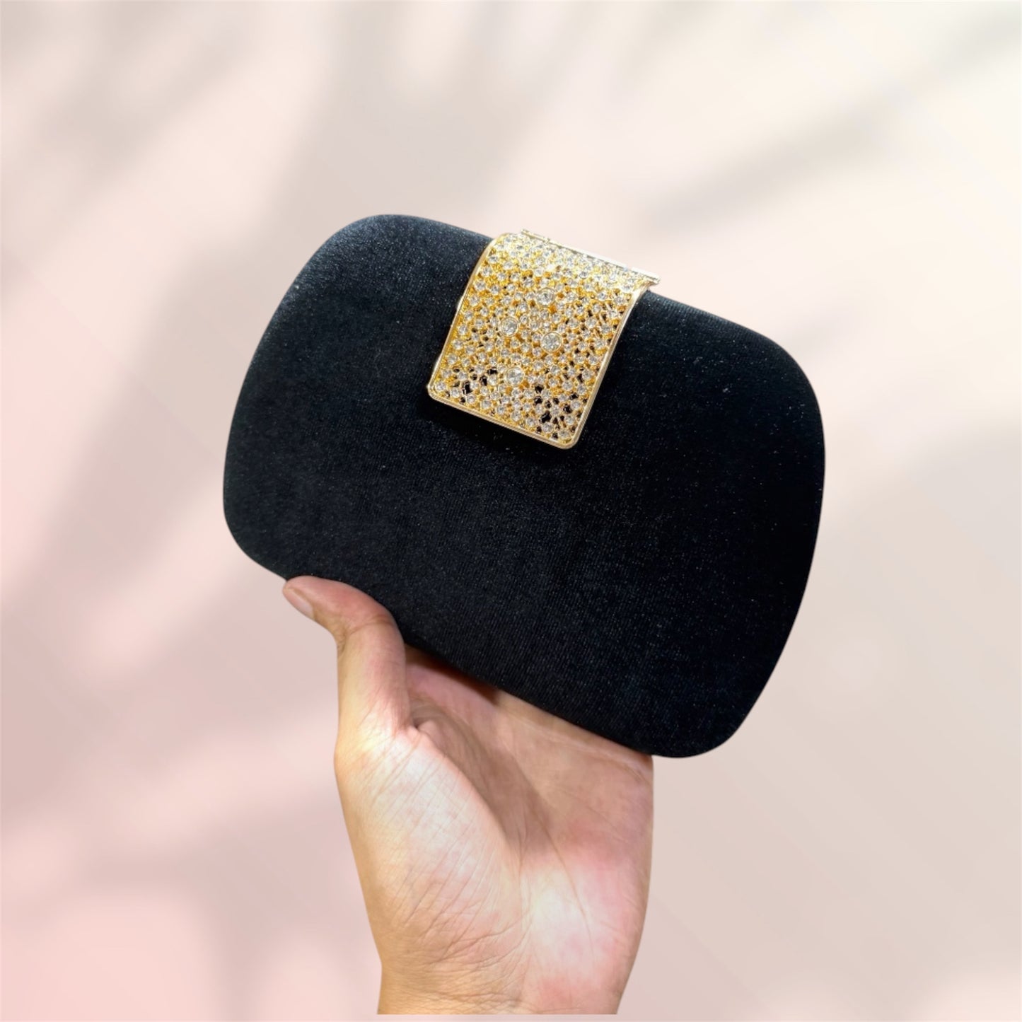 Classy look velvet exclusive round shape evening purse